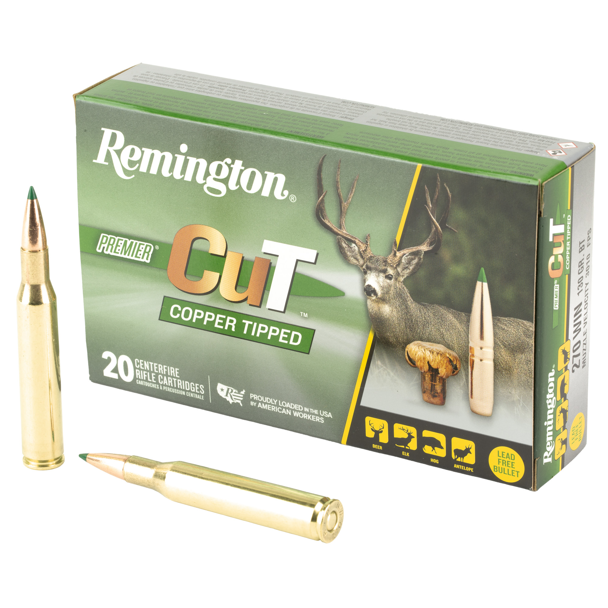 Remington Premier Cut 270 Winchester Copper 130 Grain 20 Rounds