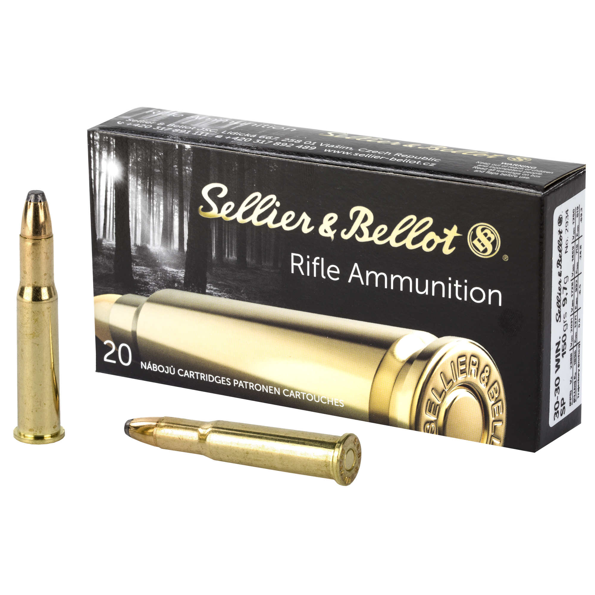 Sellier & Bellot Rifle 30-30 Winchester Soft Point 150 Grain 20 Rounds