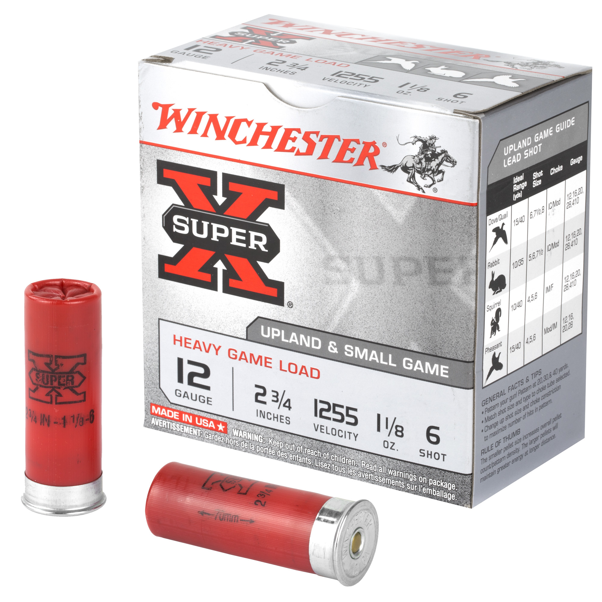 Winchester Super-X Heavy Game Load 12 Gauge Lead 1 1/8 oz 25 Rounds