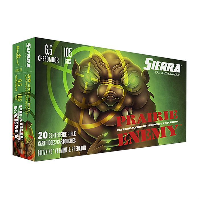 Sierra Prairie Enemy Rifle Ammo 6.5 Creedmoor 105 gr. BlitzKing