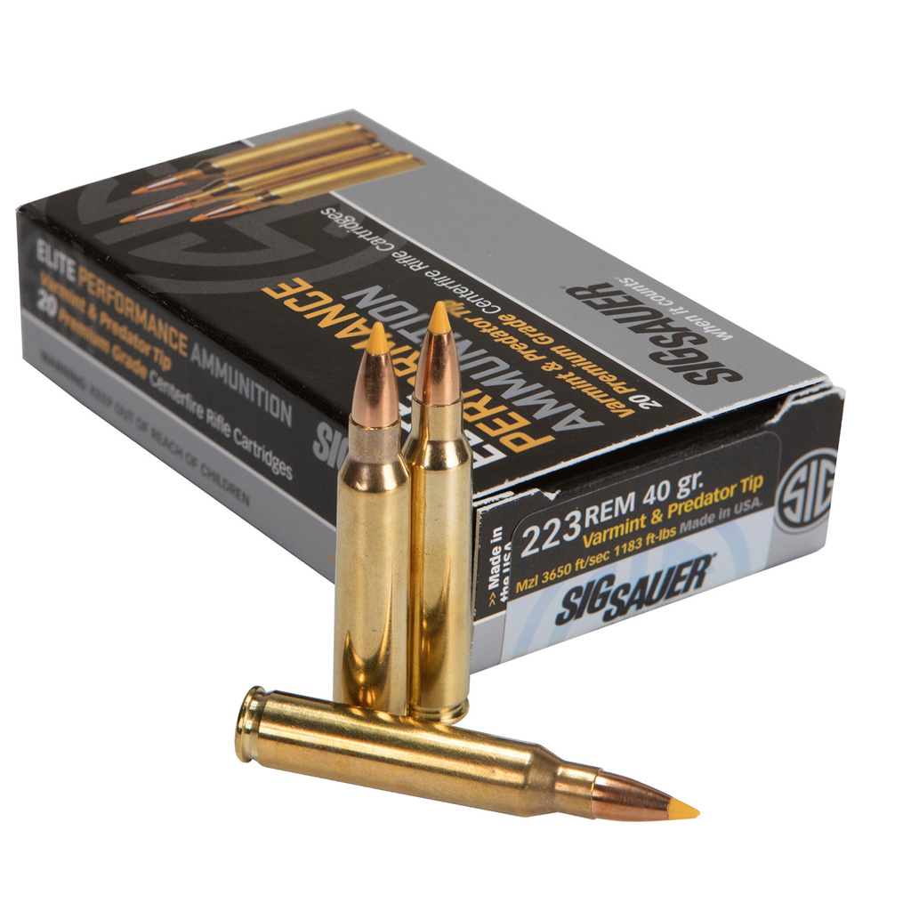 Sig Sauer Varmint and Predator Hunting Rifle Ammo 223 Remington Extreme Expansion Tip 55 Grain 20 Rounds