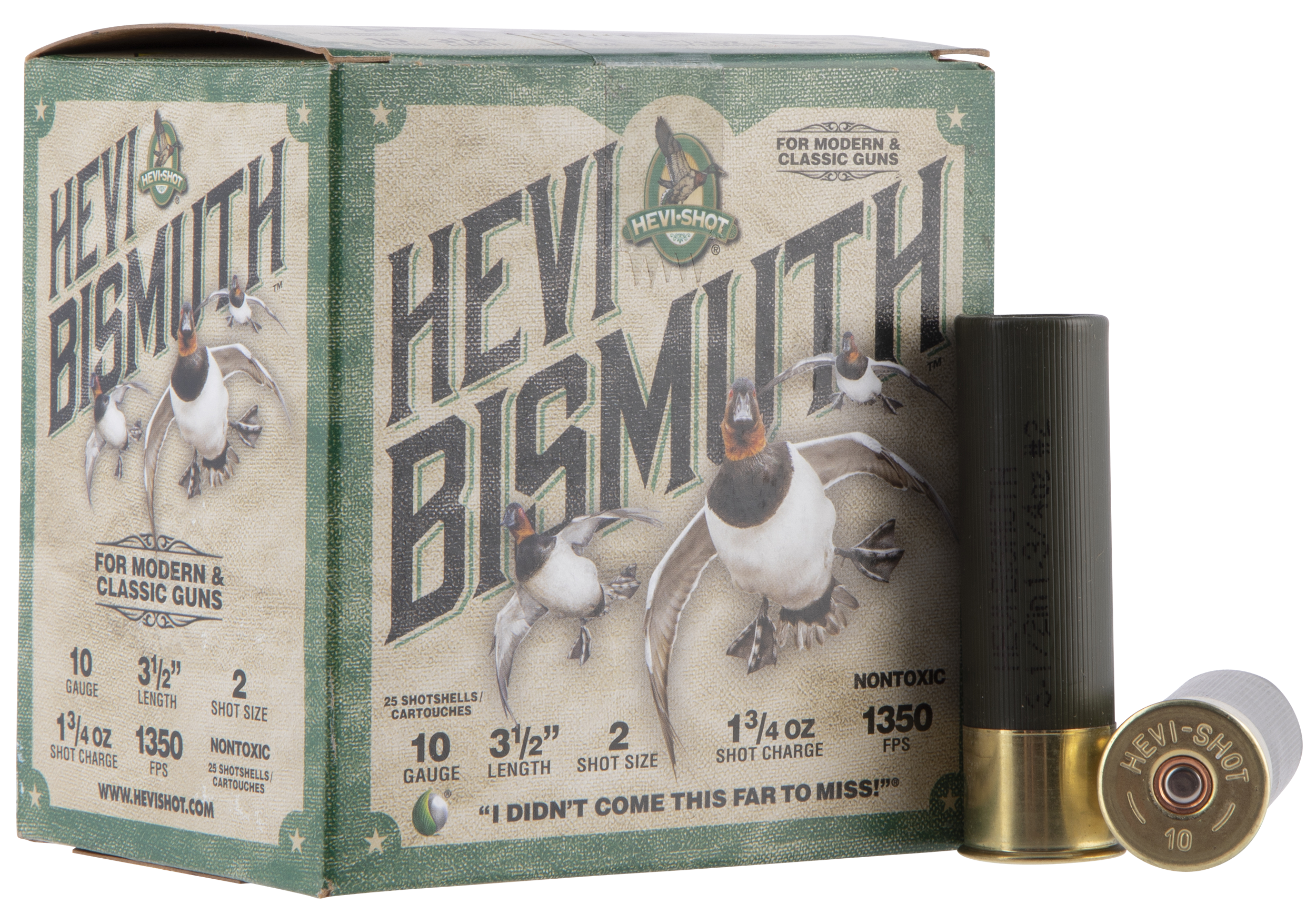 Hevi Shot Bismuth Shotgun Ammo 10 ga. 3.5 in. 3/4 oz. 2 Shot 25 rd.