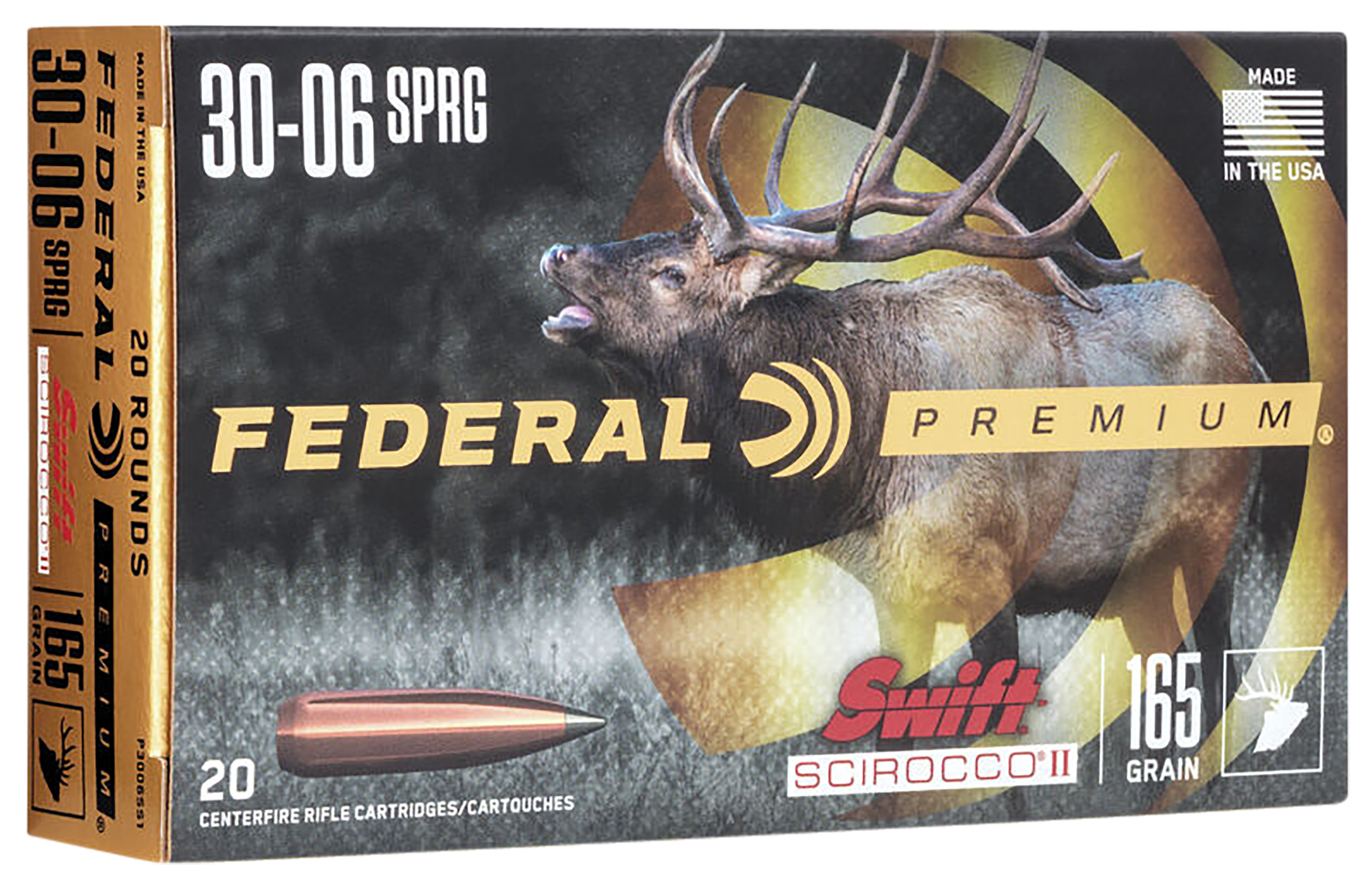 Federal Premium Swift Scirocco II 30-06 Springfield Polymer-Tipped 165 Grain 20 Rounds