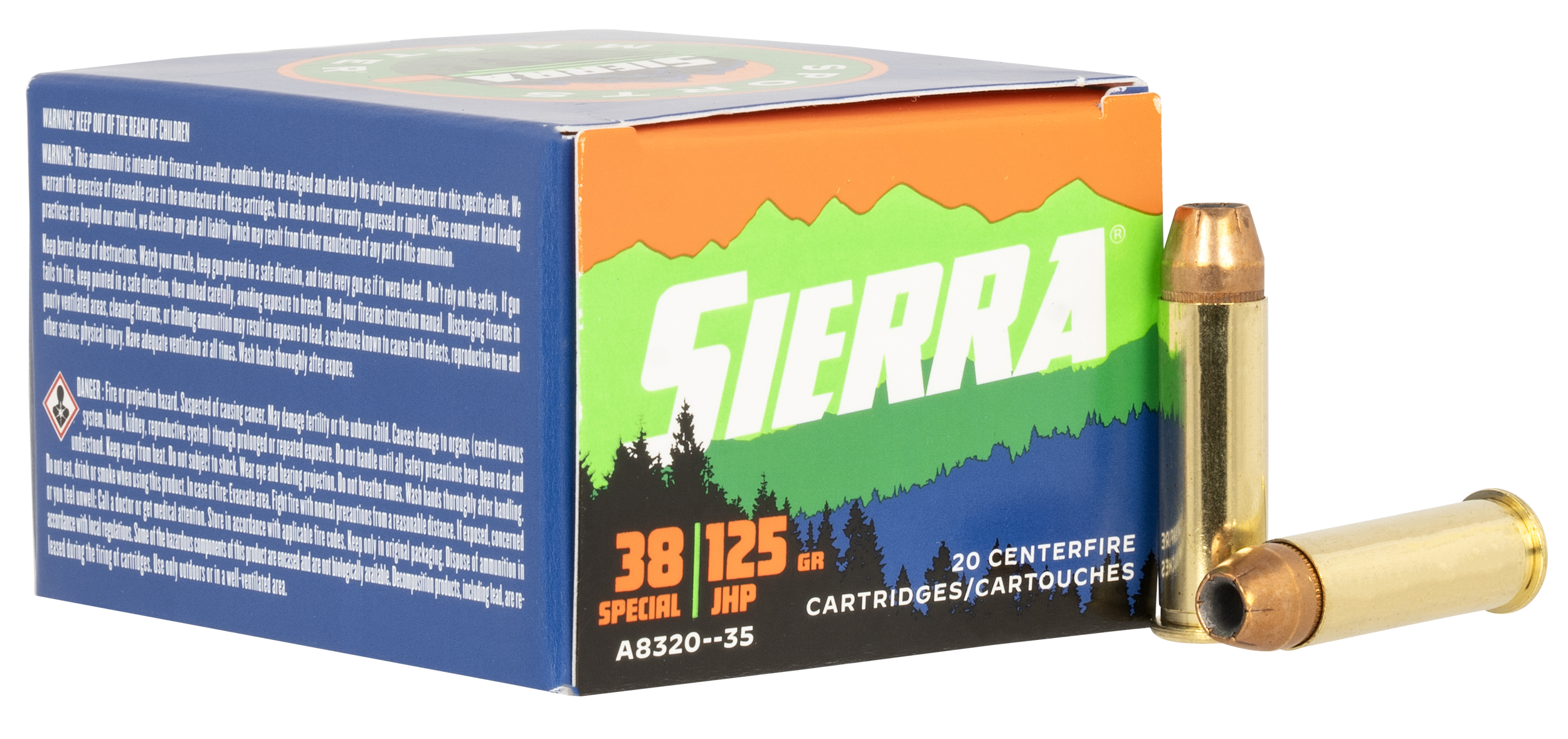 Sierra Sports Master Ammo 38 Spl 125 gr. JHP 20 rd.