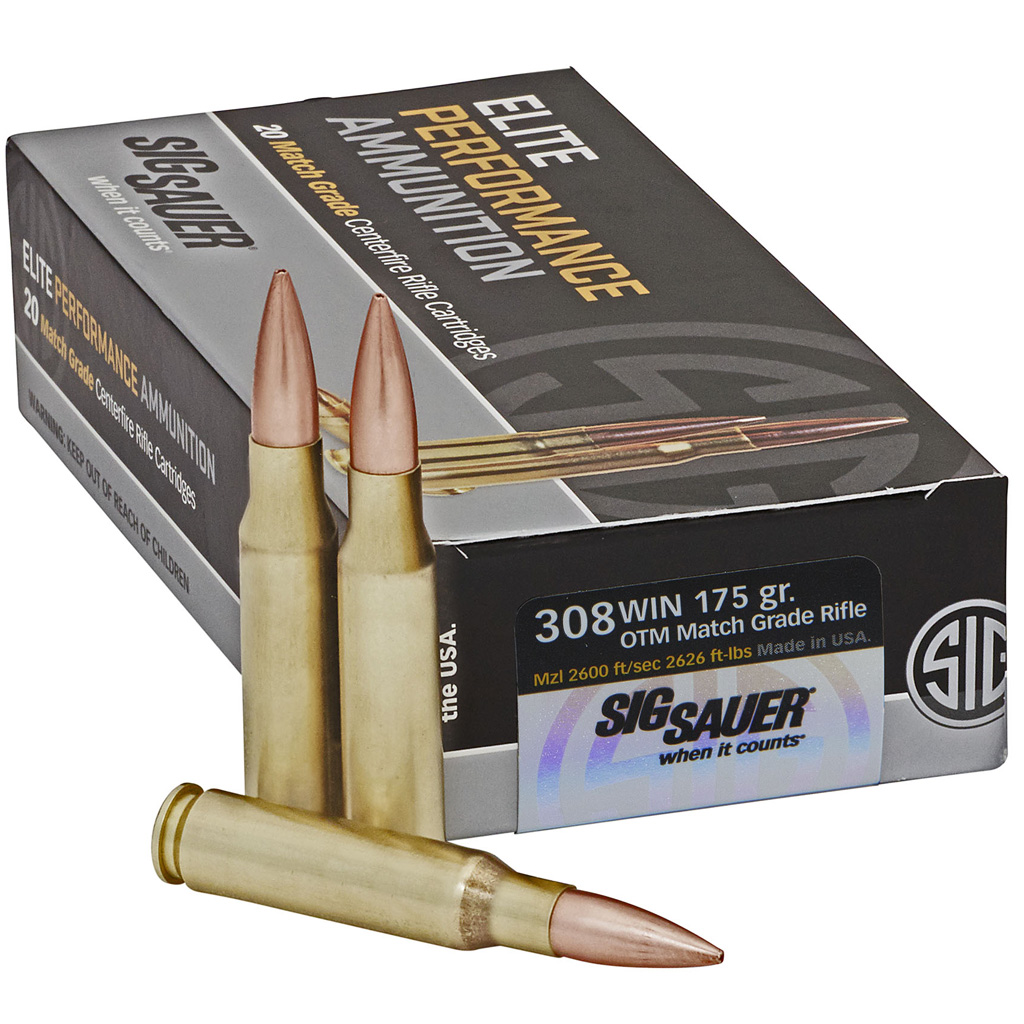 Sig Sauer Elite Match Grade 308 Winchester OTM 175 Grain 20 Rounds