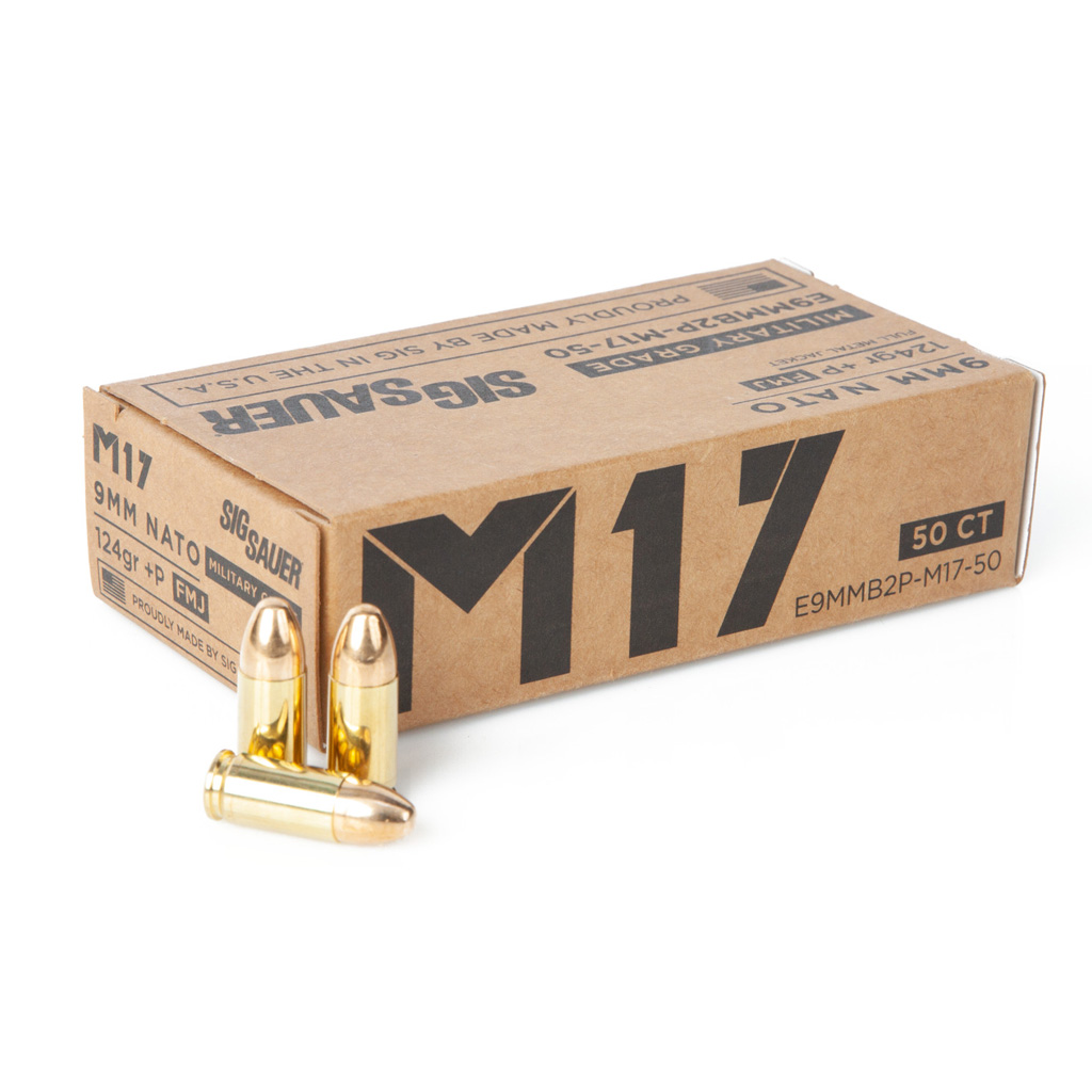 Sig Sauer M17 Elite Ball 9mm Luger FMJ 124 Grain 50 Rounds
