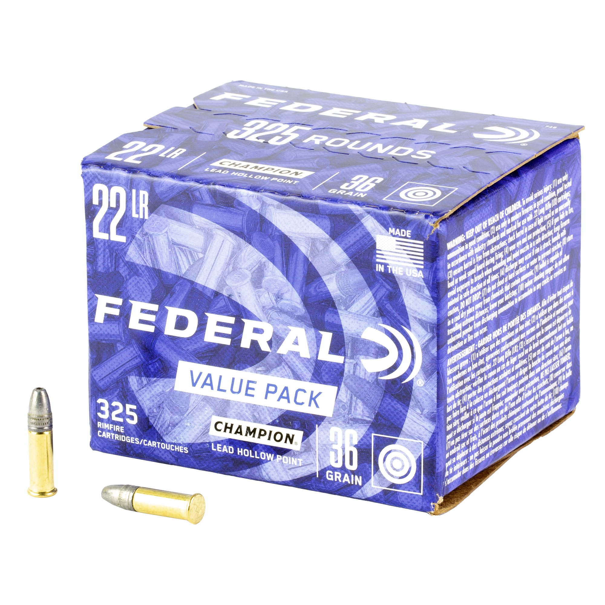 Federal Champion 22 LR Hollow Point 36 Grain 325 Rounds