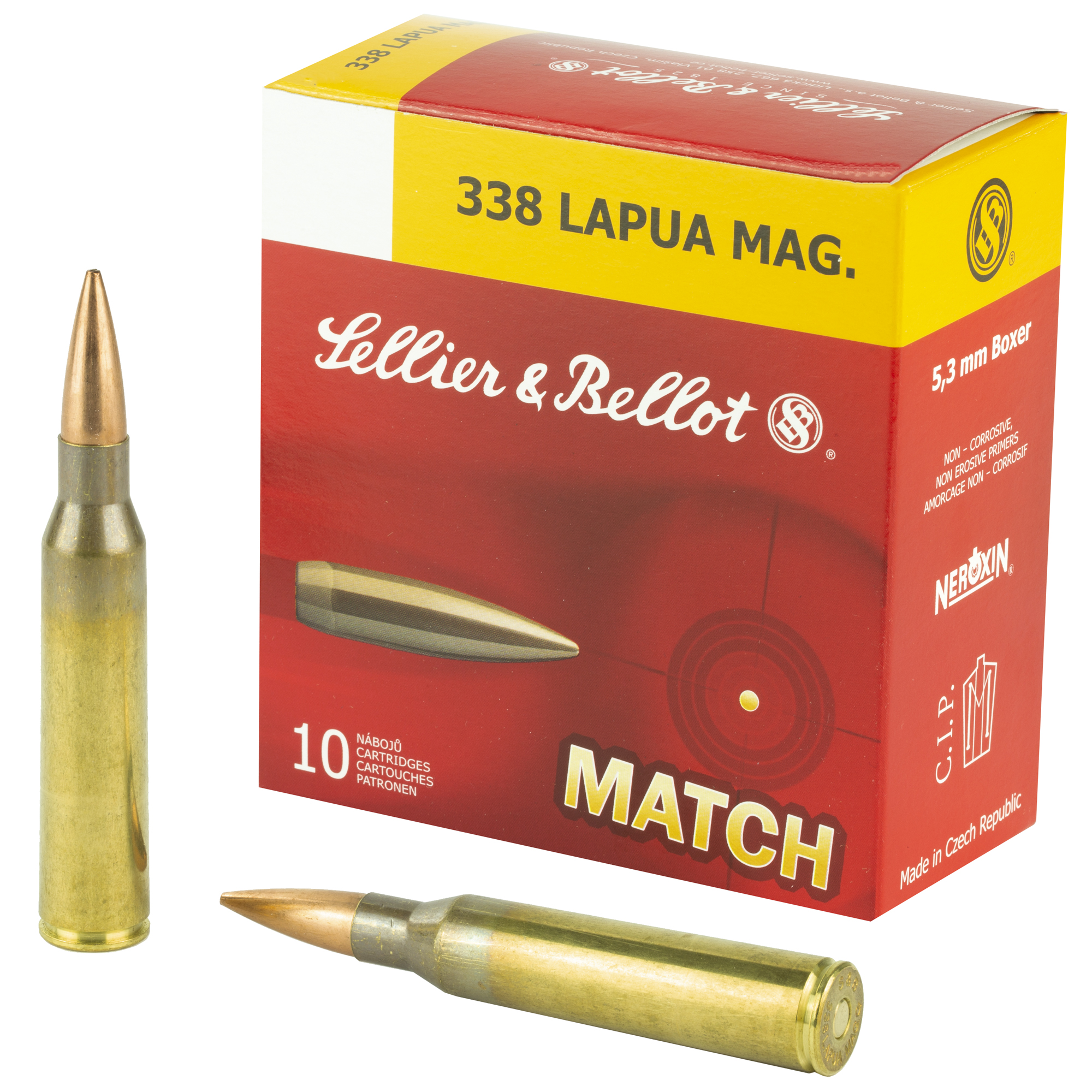 Sellier and Bellot LMB Rifle 338 Lapua Magnum Hollow Point Boat Tail 300 Grain 10 Rounds
