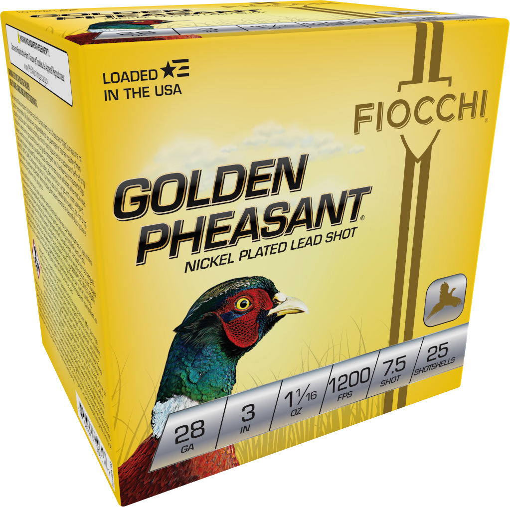 Fiocchi Golden Pheasant Extrema 28 Gauge 11/16 oz Shot 7.5 25 Rounds
