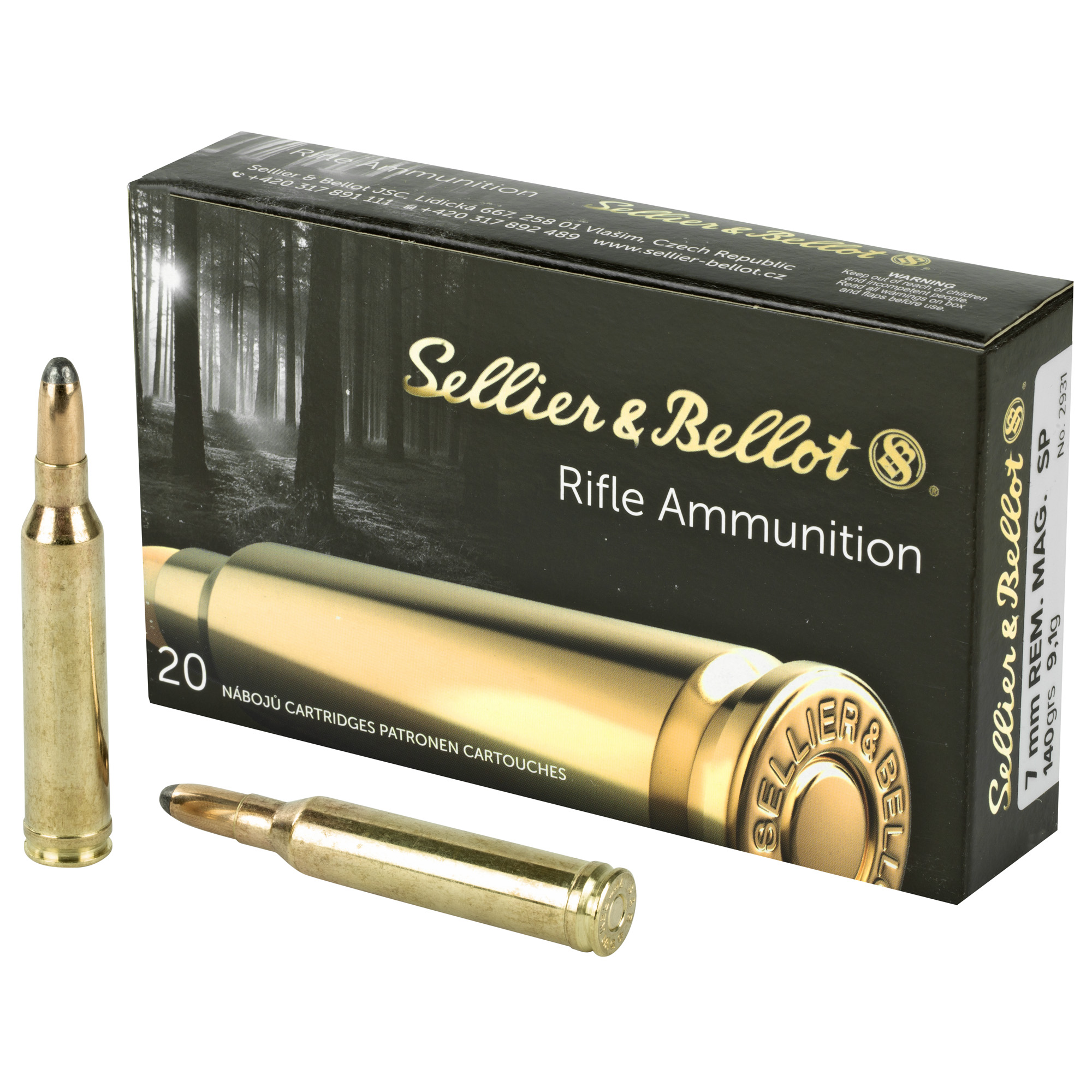 Sellier & Bellot SB7B 7mm Remington Magnum Soft Point 140 Grain 20 Rounds