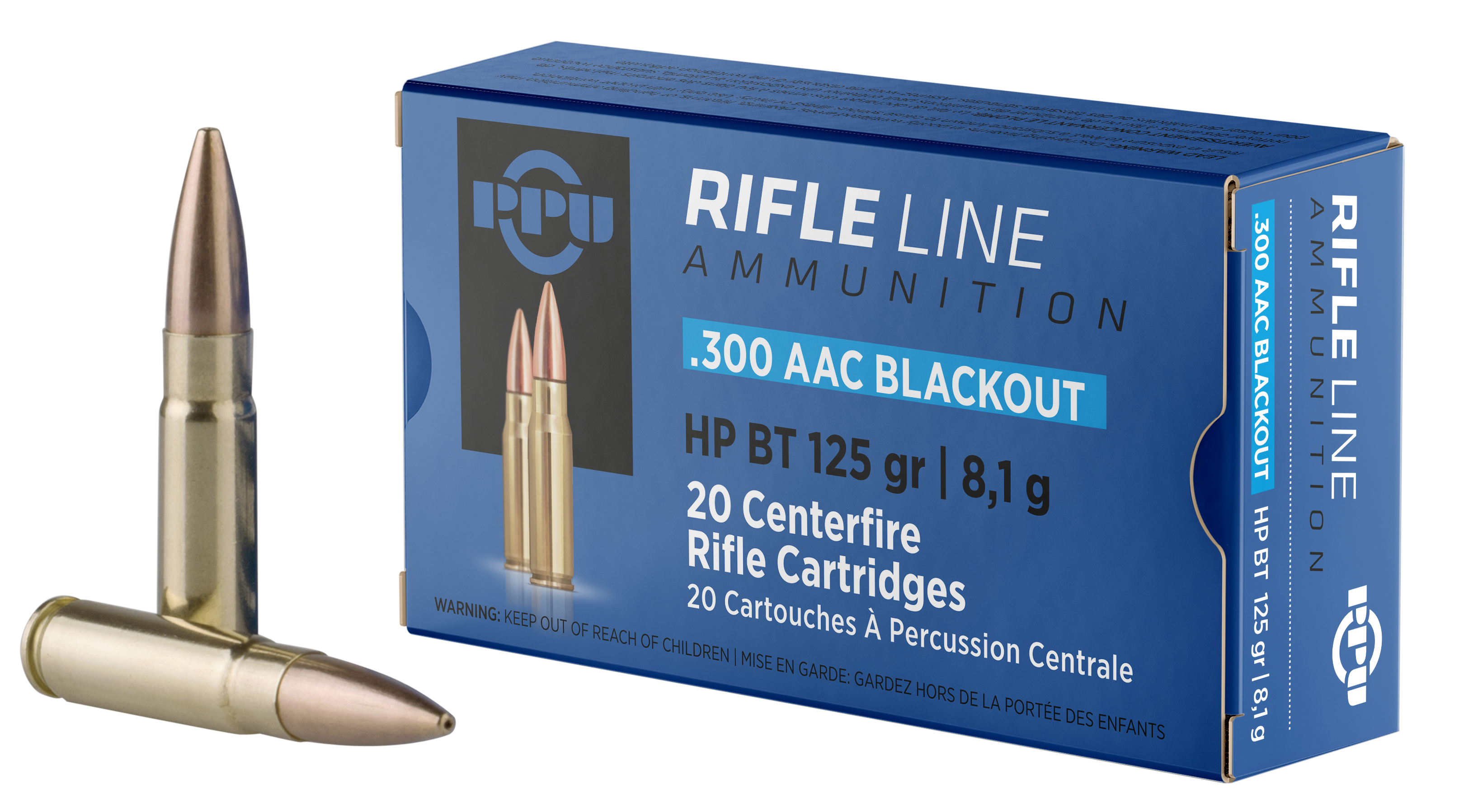PrviPartisan Standard 300 Aac Blackout HollowPoint BoatTail 125 Grain 20 Rounds