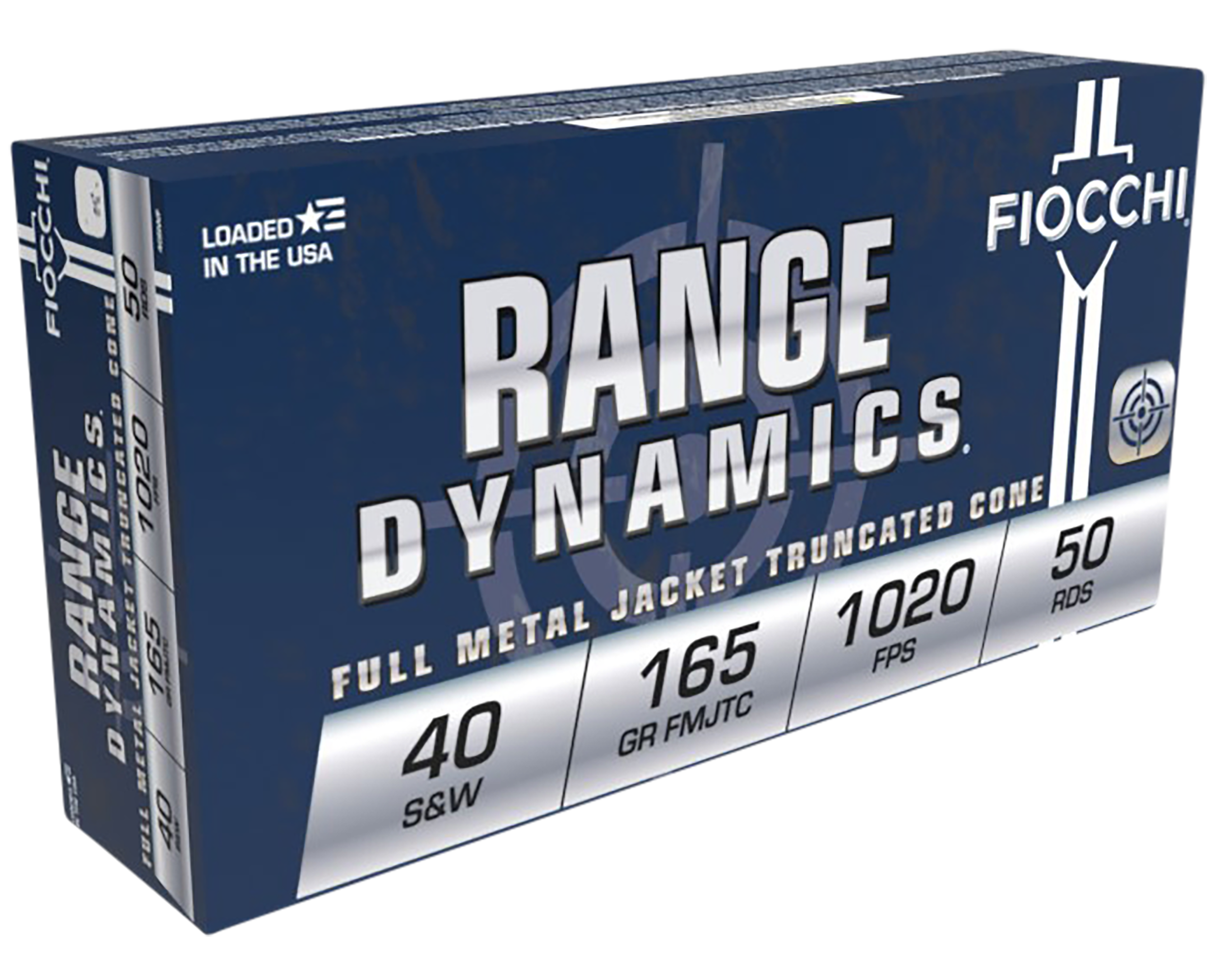 Fiocchi 40SWF Range Dynamics 40S&W 165gr Full Metal Jacket Truncated Co