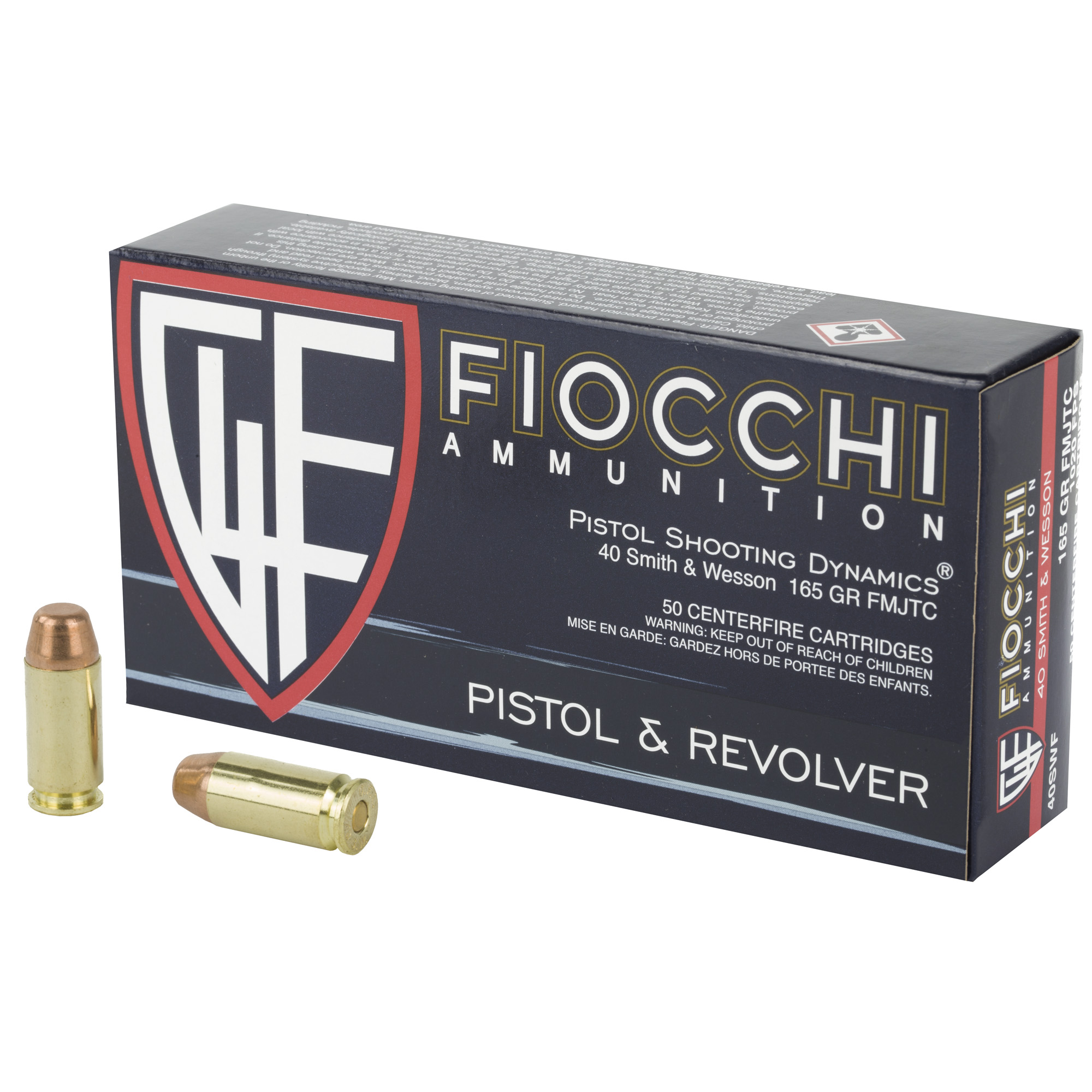 Fiocchi Range Dynamics 40 Smith and Wesson FMJ Trunc Cone 165 Grain 50 Rounds