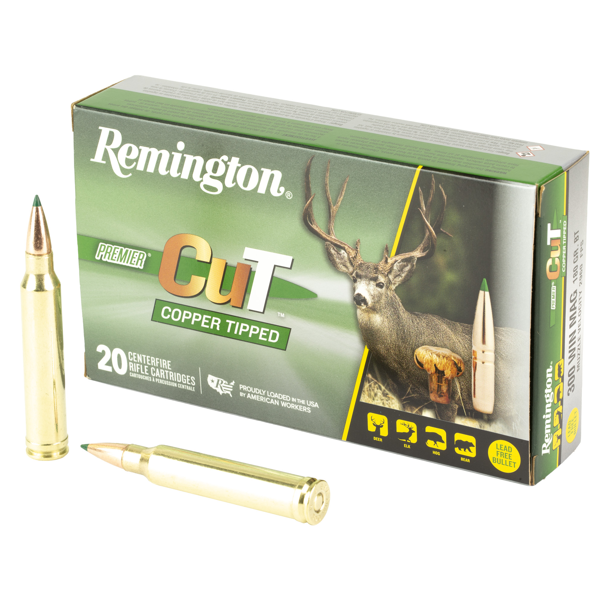 Remington Premier 300 Winchester Magnum Copper 180 Grain 20 Rounds