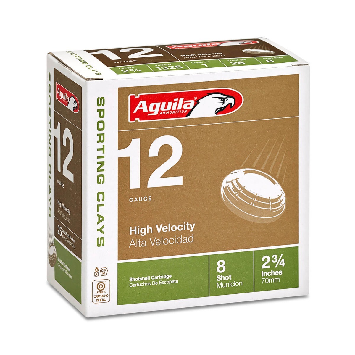 Aguila 1CHB1286 12 Gauge 8 Shot 1 Ounce Sporting Clays 25 Rounds