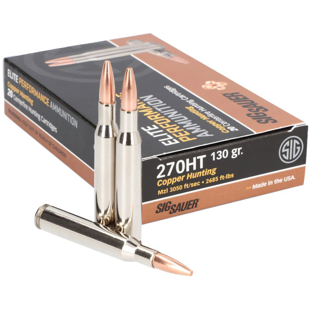 Sig Sauer Elite Copper 270 Winchester Solid Copper 130 Grain 20 Rounds