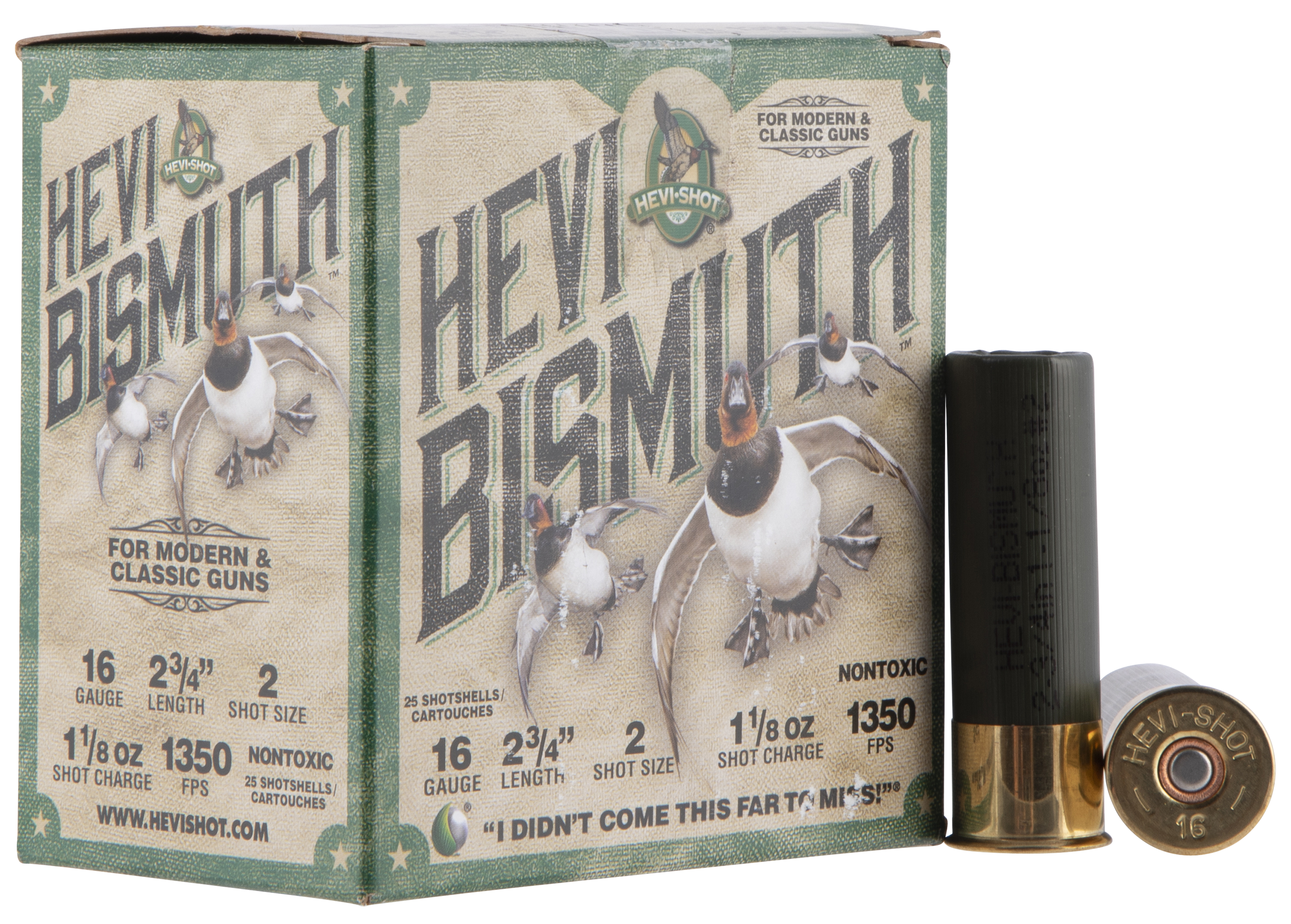 HEVI-Shot HS16702 HEVI-Bismuth  16Gauge 2.75" 1 1/8oz Bismuth 2Shot 25 Rounds