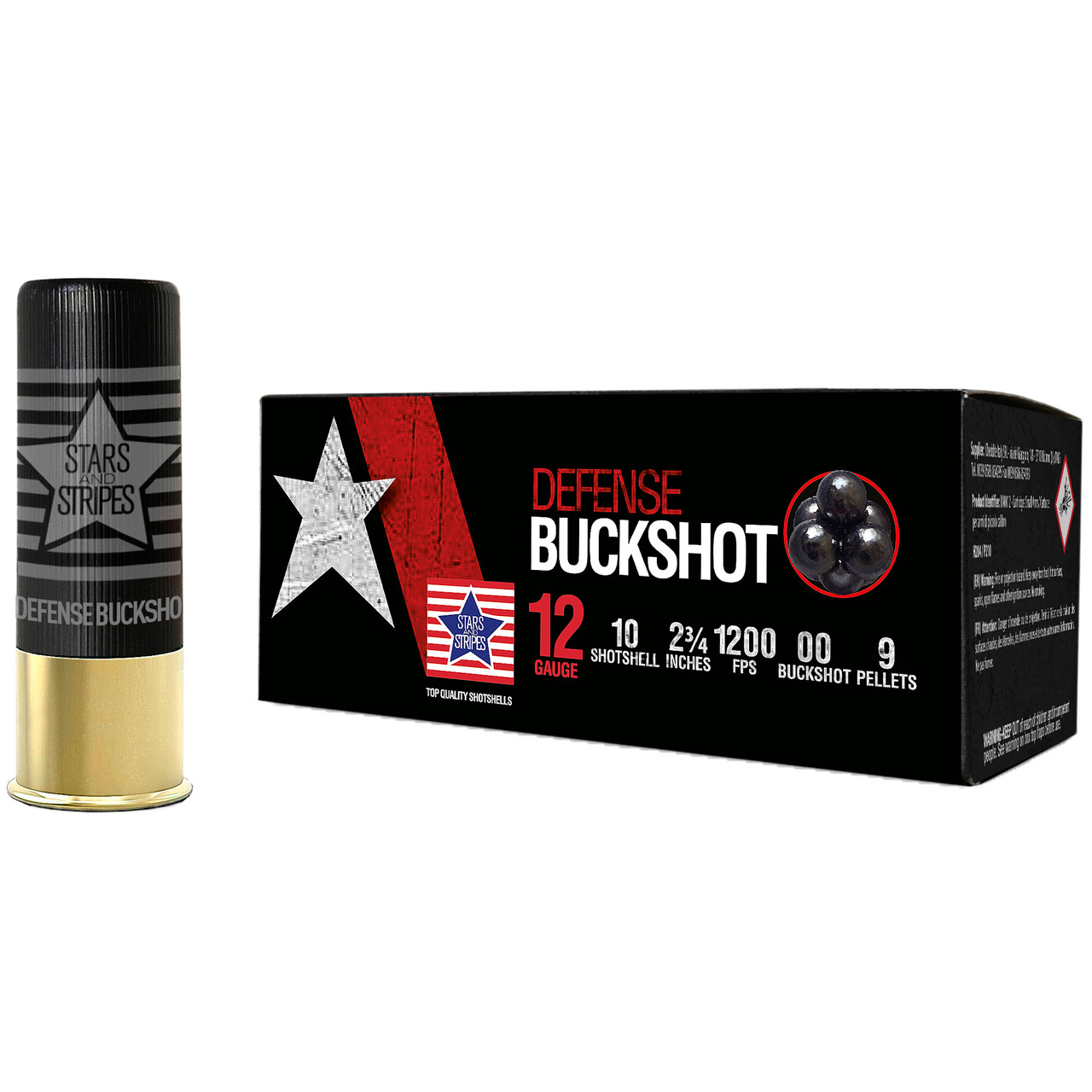Prvi Partisan Stars & Stripes 12 Gauge 00 Buckshot 9 Pellet 250 Rounds
