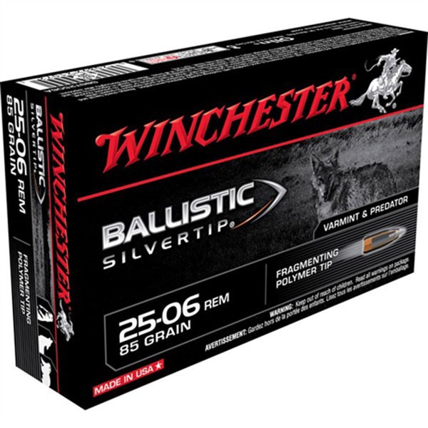 Winchester Ballistic Silvertip 25-06 Remington Polymer Tip 85 Grain 20 Rounds