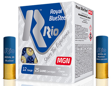 Rio Ammunition RBSM324 Royal BlueSteel  12Gauge 3" 1 1/8oz 4Shot 25 Rounds