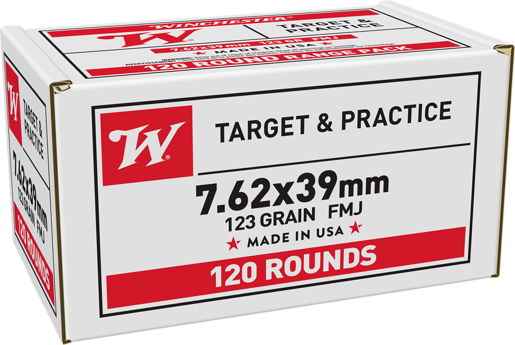 Winchester Target and Practice 7.62x39 Full Metal Jacket 123 Grain 120 Rounds