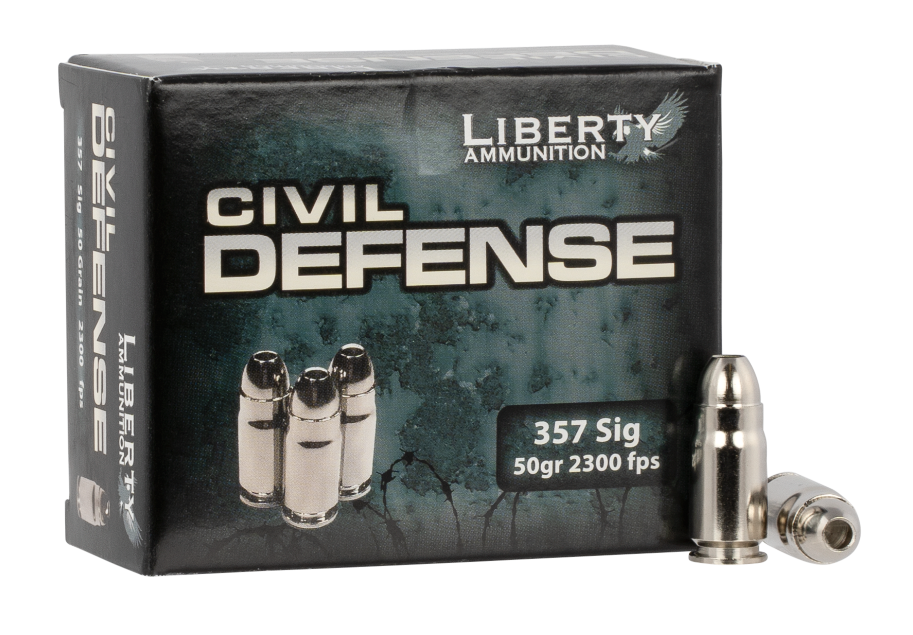 Liberty Ammunition LACD357SIG053 Civil Defense 357Sig 50gr Lead Free Fragmenting Hollow Point 20 Rounds