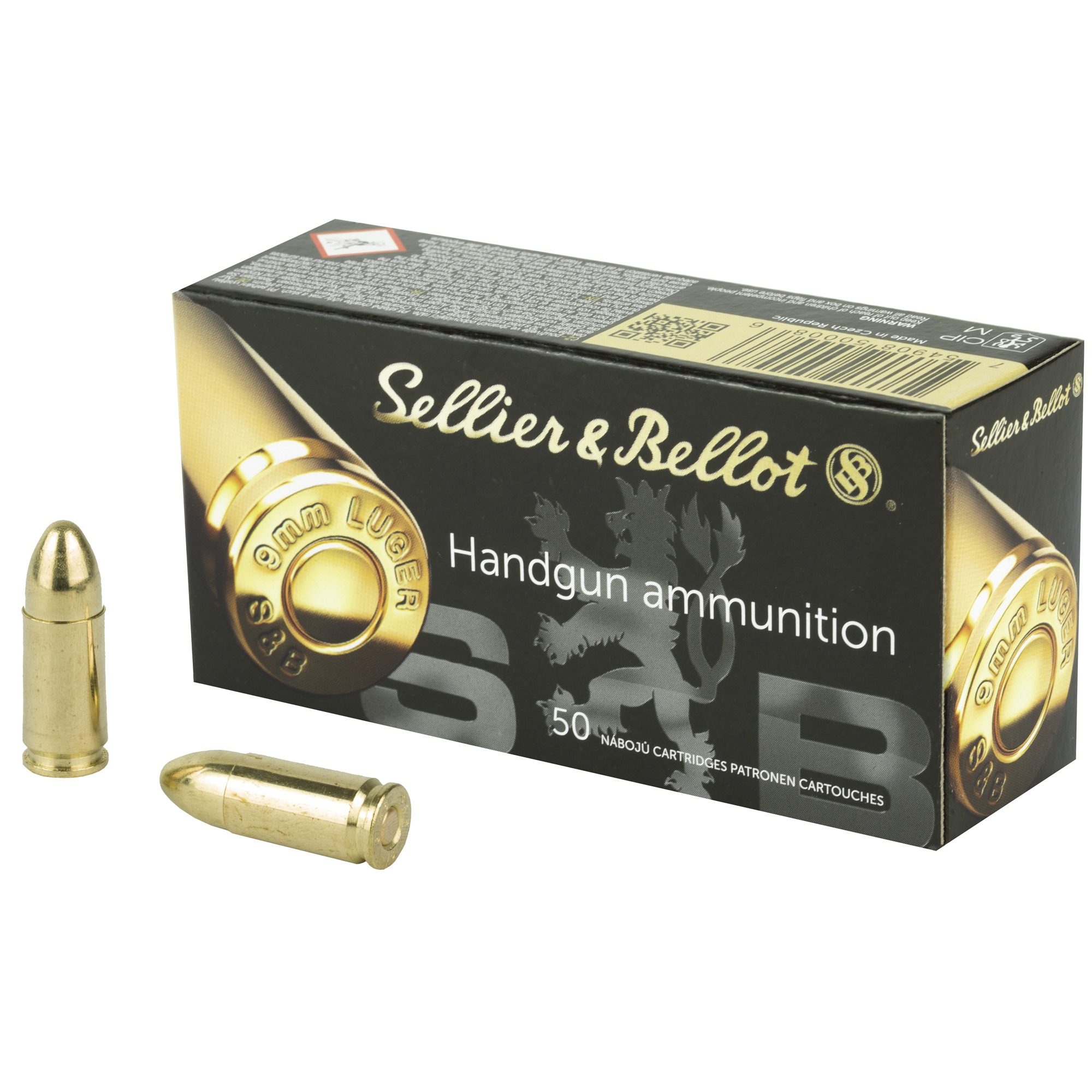 Sellier & Bellot Pistol 9mm Luger Full Metal Jacket 115 Grain 50 Rounds