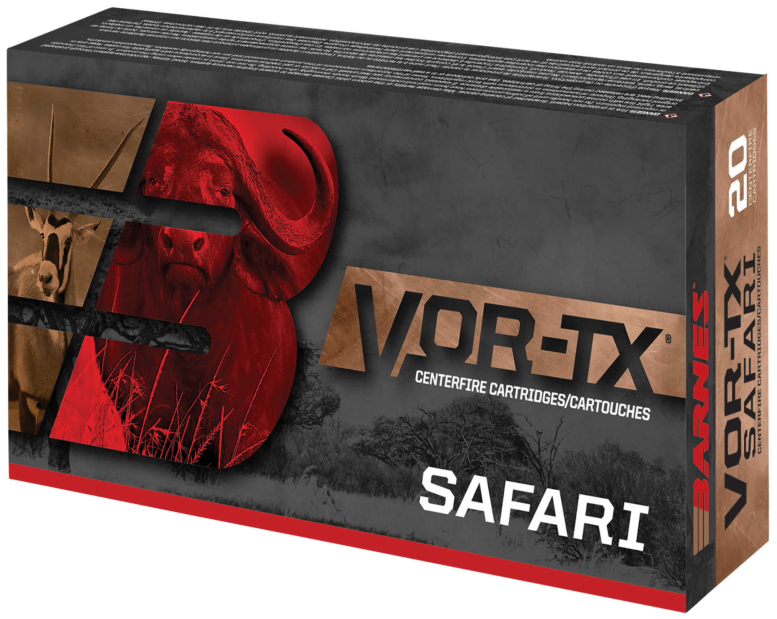 Barnes Bullets VOR-TX Safari 458 Winchester Magnum TSX Flat Base 450 Grain 20 Rounds