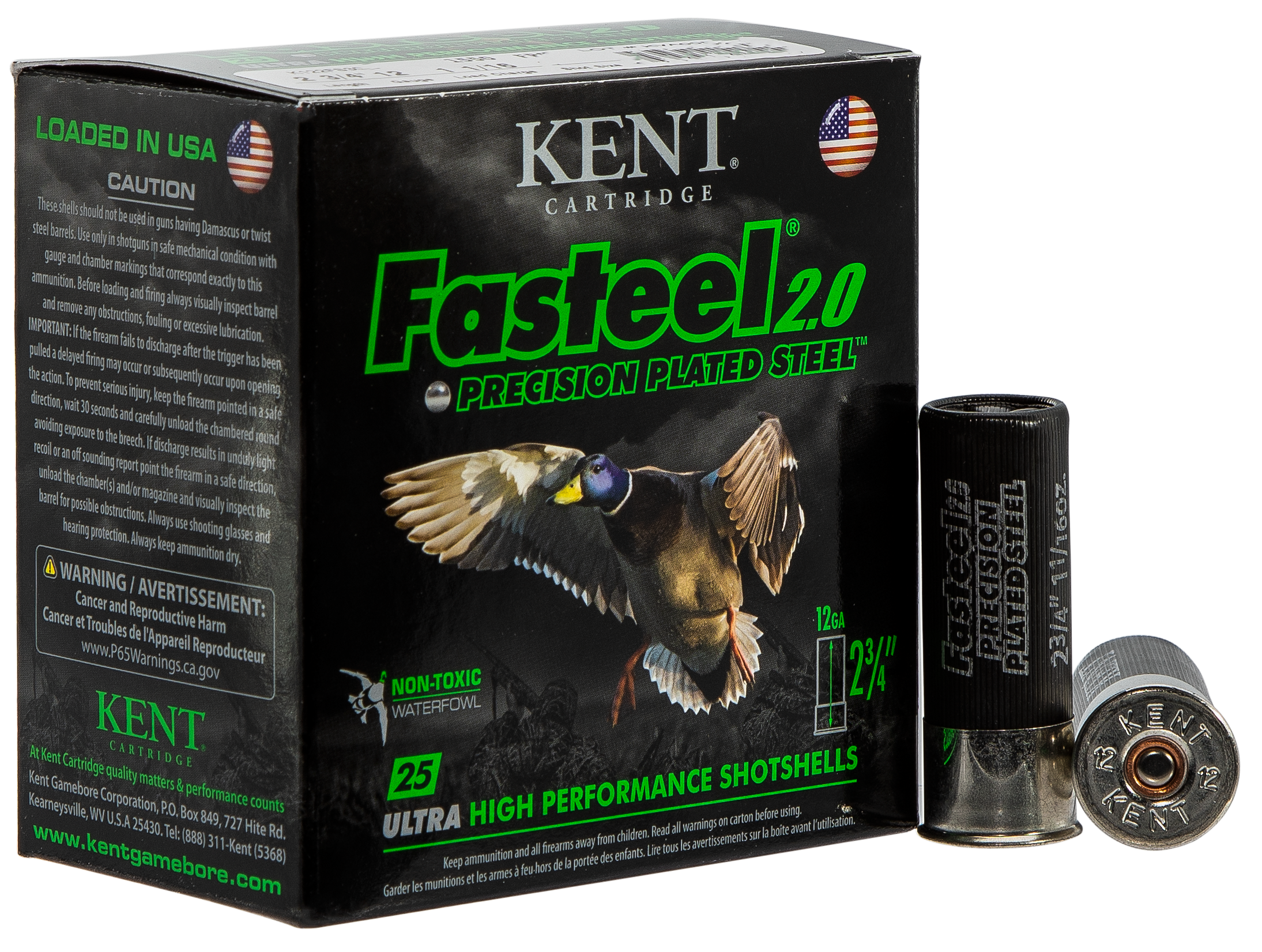 Kent Fasteel 2.0 Precision Plated Steel Load 12 ga. 2.75 in. 1 1/16 oz. 3 Shot 25 rd.