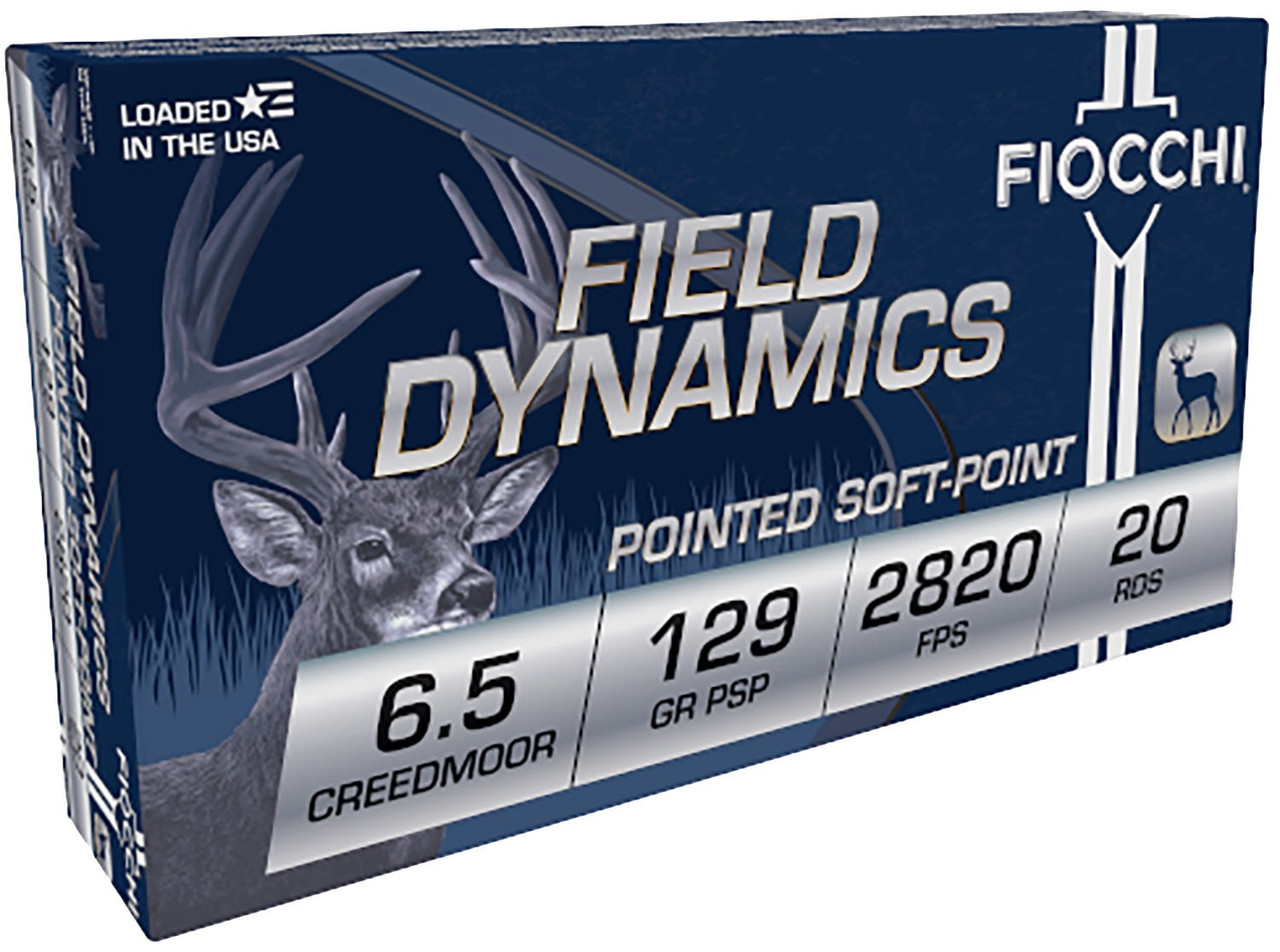 Fiocchi Field Dynamics 6.5 Creedmoor Soft Point 129 Grain 20 Rounds