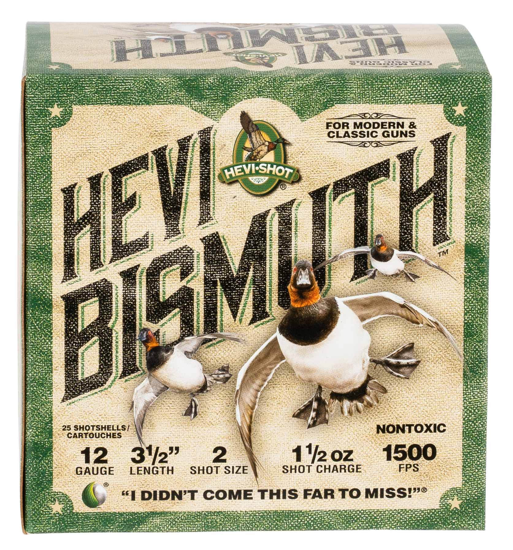 Hevi Shot Bismuth Shotgun Ammo 12 ga. 3.5 in. 1 1/2 oz. 2 Shot 25 rd.