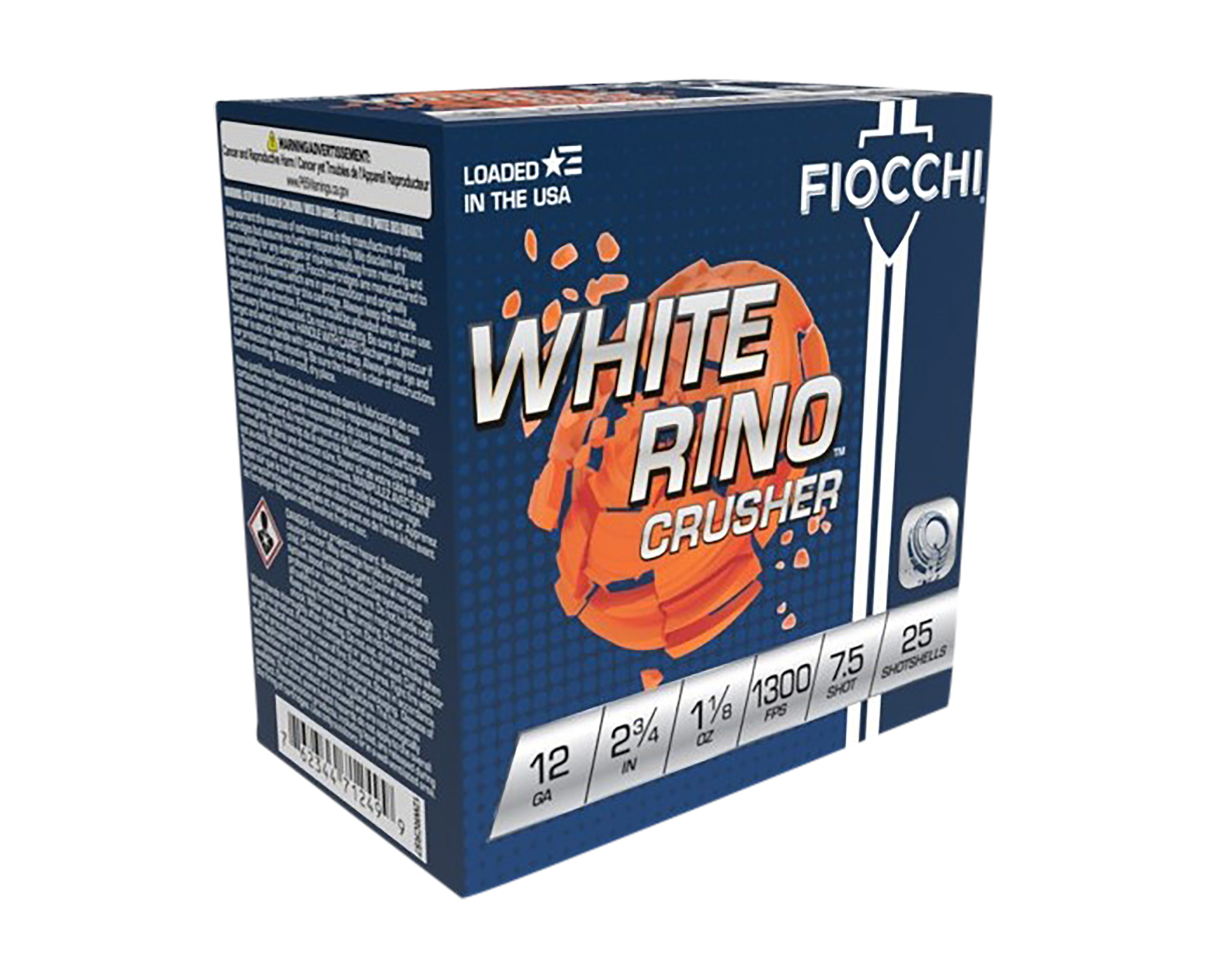 Fiocchi Exacta Target White Rino Crusher 12 Gauge 1-1/8 oz 7.5 Shot 25 Rounds