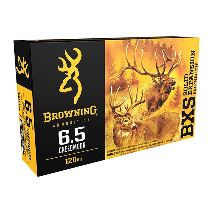 Browning BXS Copper Expansion 6.5 Creedmoor Polymer Tip 120 Grain 20 Rounds