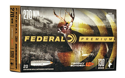 Federal Premium Trophy Bonded Tip 270 Winchester 130 Grain 20 Rounds