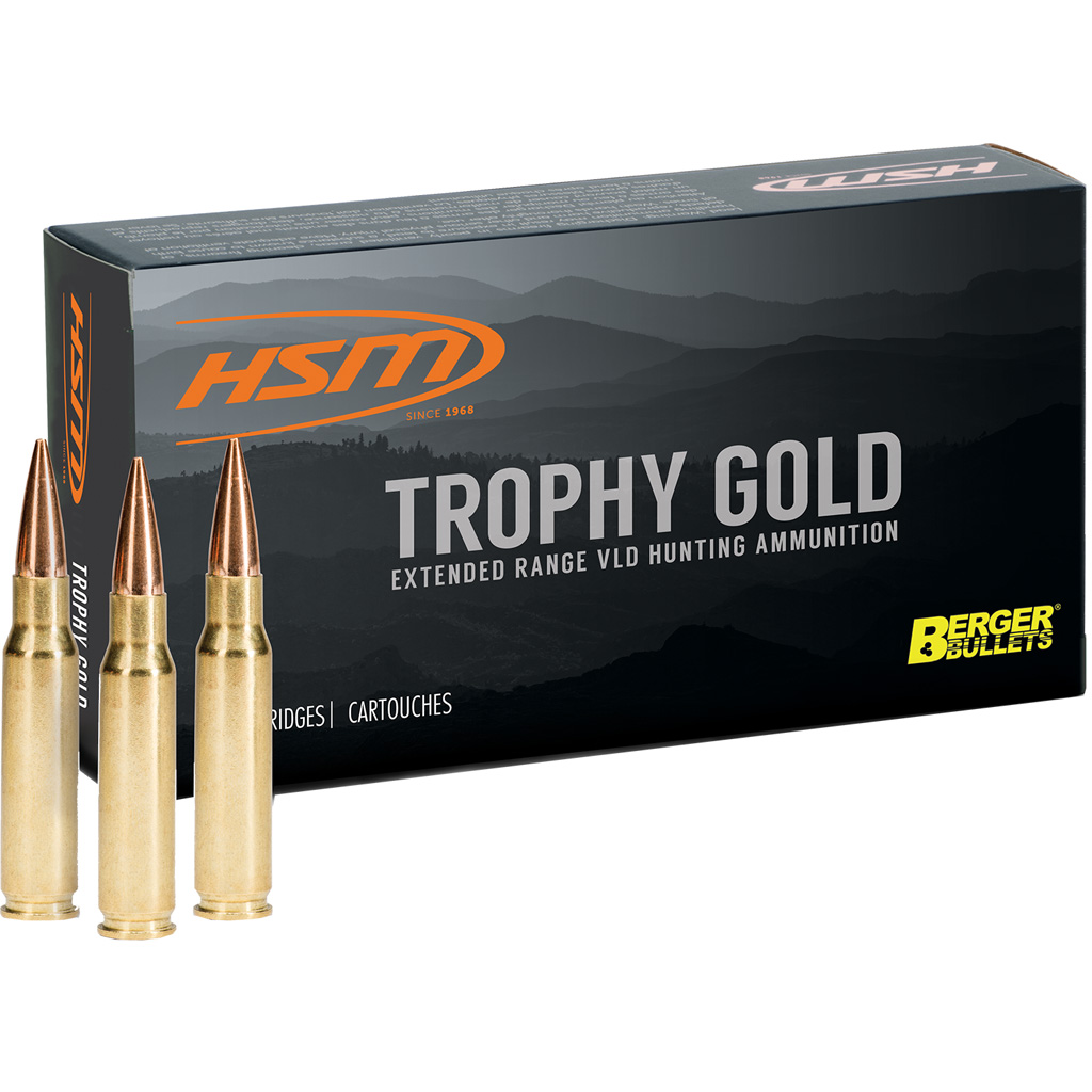 Hsm Trophy Gold 338 Winchester Magnum Berger Otm 250 Grain 20 Rounds