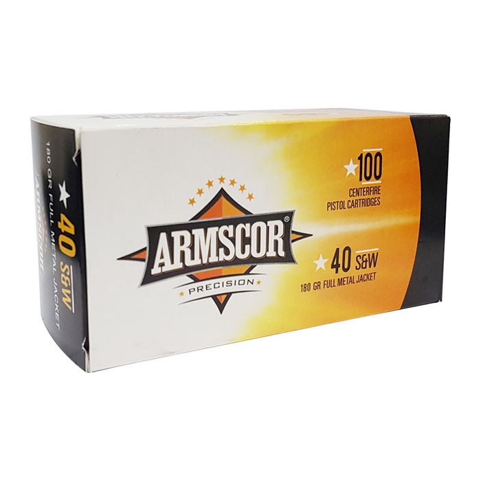 Armscor 40 S&W Full Metal Jacket 180 Grain 100 Rounds