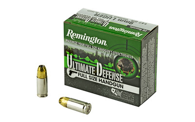 Remington Ultimate Defense 9mm Luger Brass Jacketed Hollow Point 147 Grain 20 Rounds