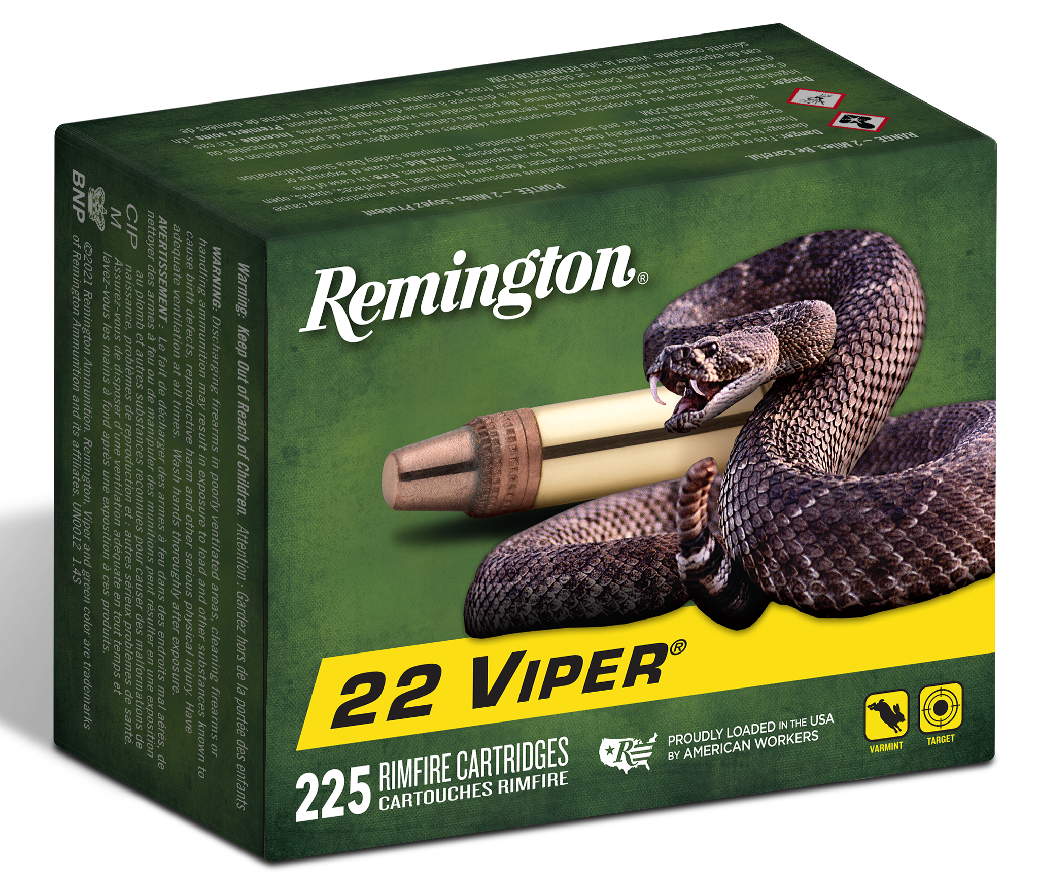 Remington Viper 22 Long Rifle Truncated Cone Solid 36 Grain 225 Rounds