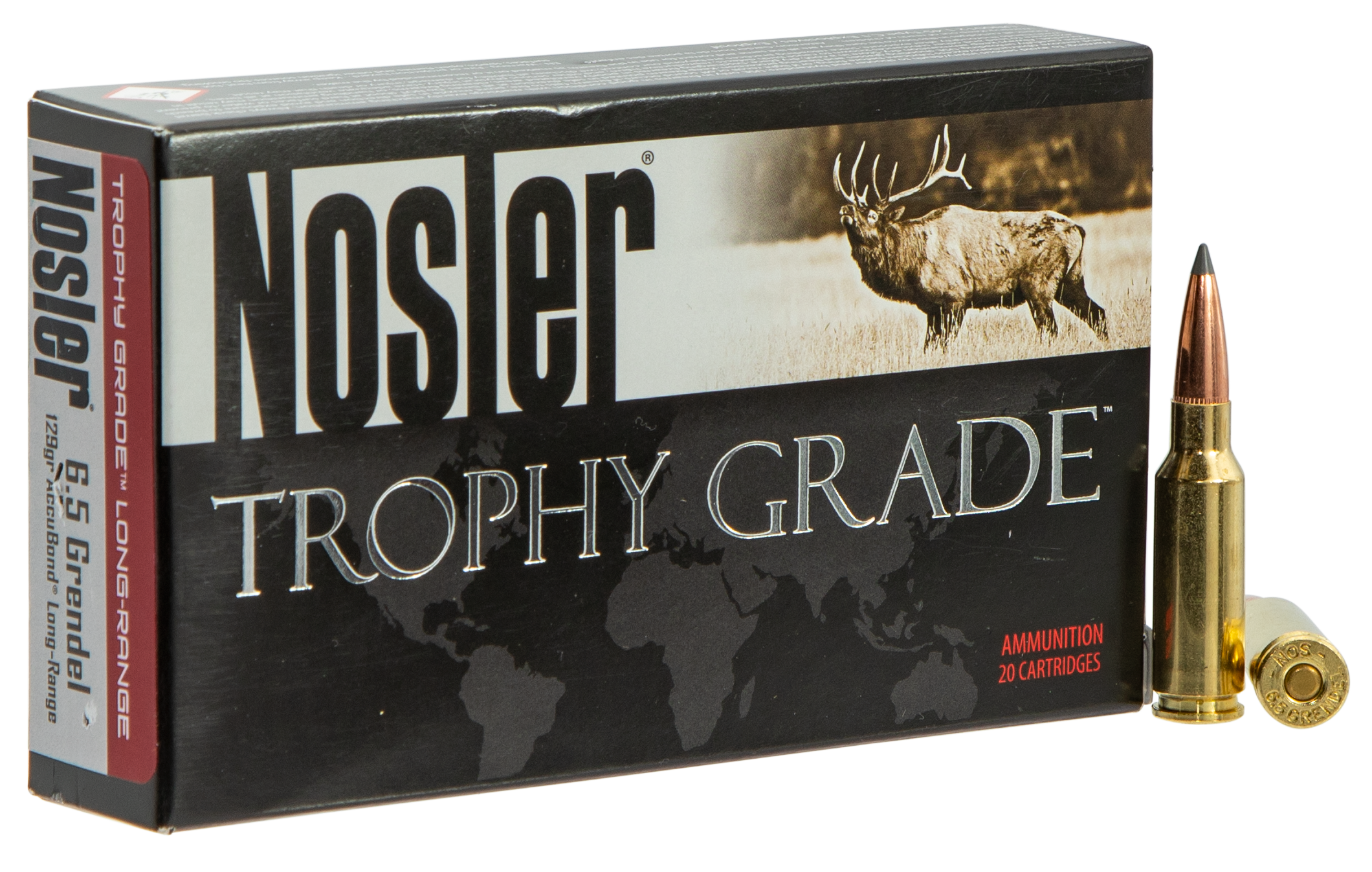 Nosler Trophy Grade Long Range 6.5 Grendel Ablr Spitzer 129 Grain 20 Rounds