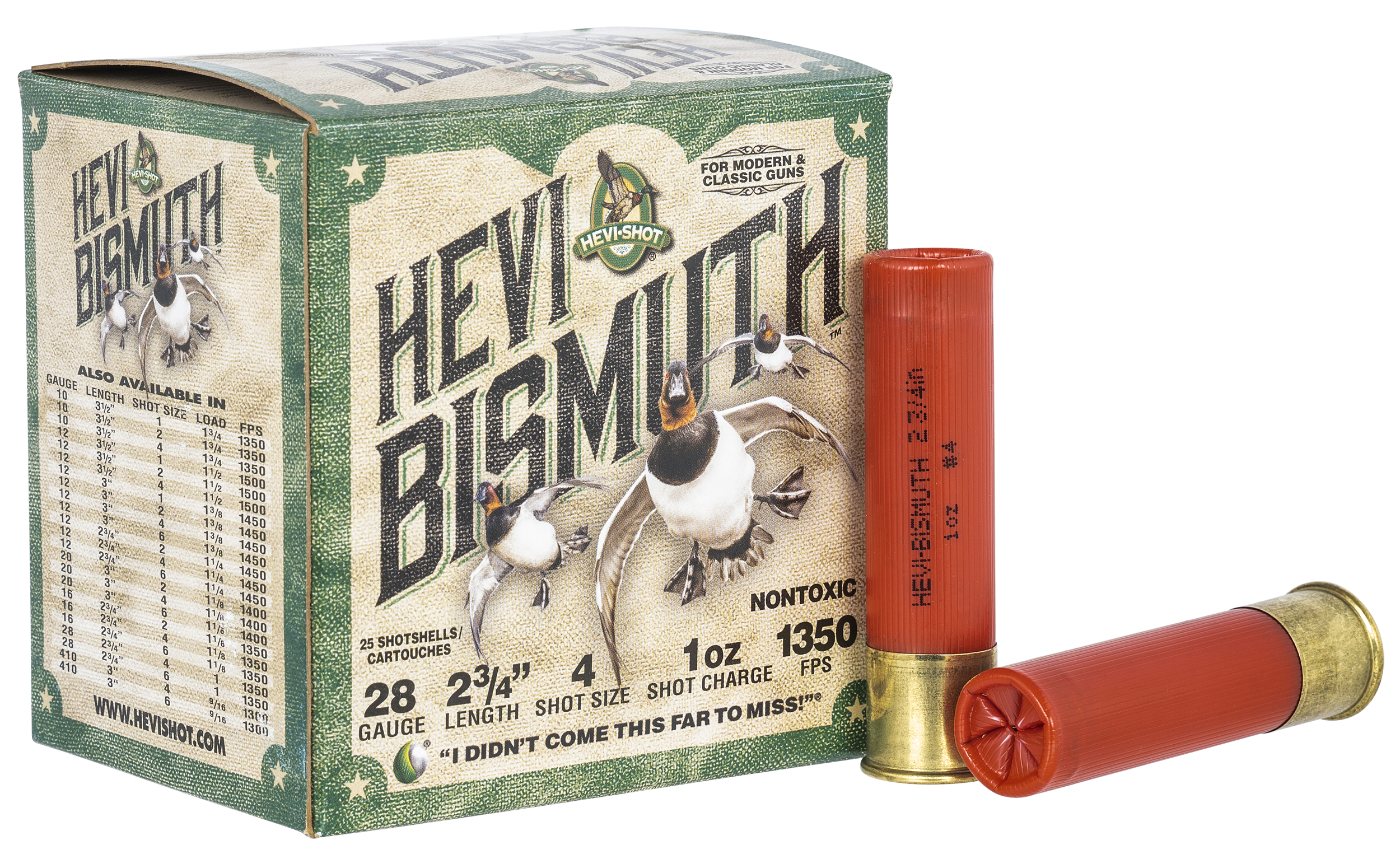 HEVI-Shot HS18704 HEVI-Bismuth  28Gauge 2.75" 1oz Bismuth 4Shot 25 Rounds