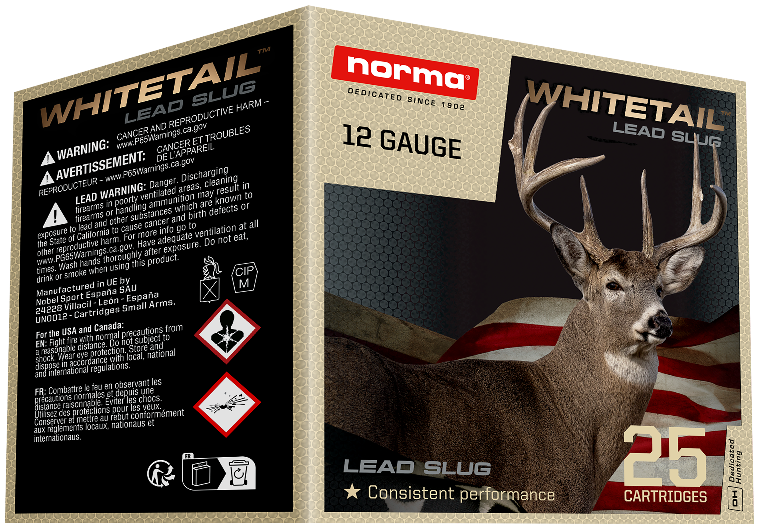 Norma Ammunition 1198043410 Whitetail  12Gauge 2.75" 1oz Slug Shot 25 Rounds
