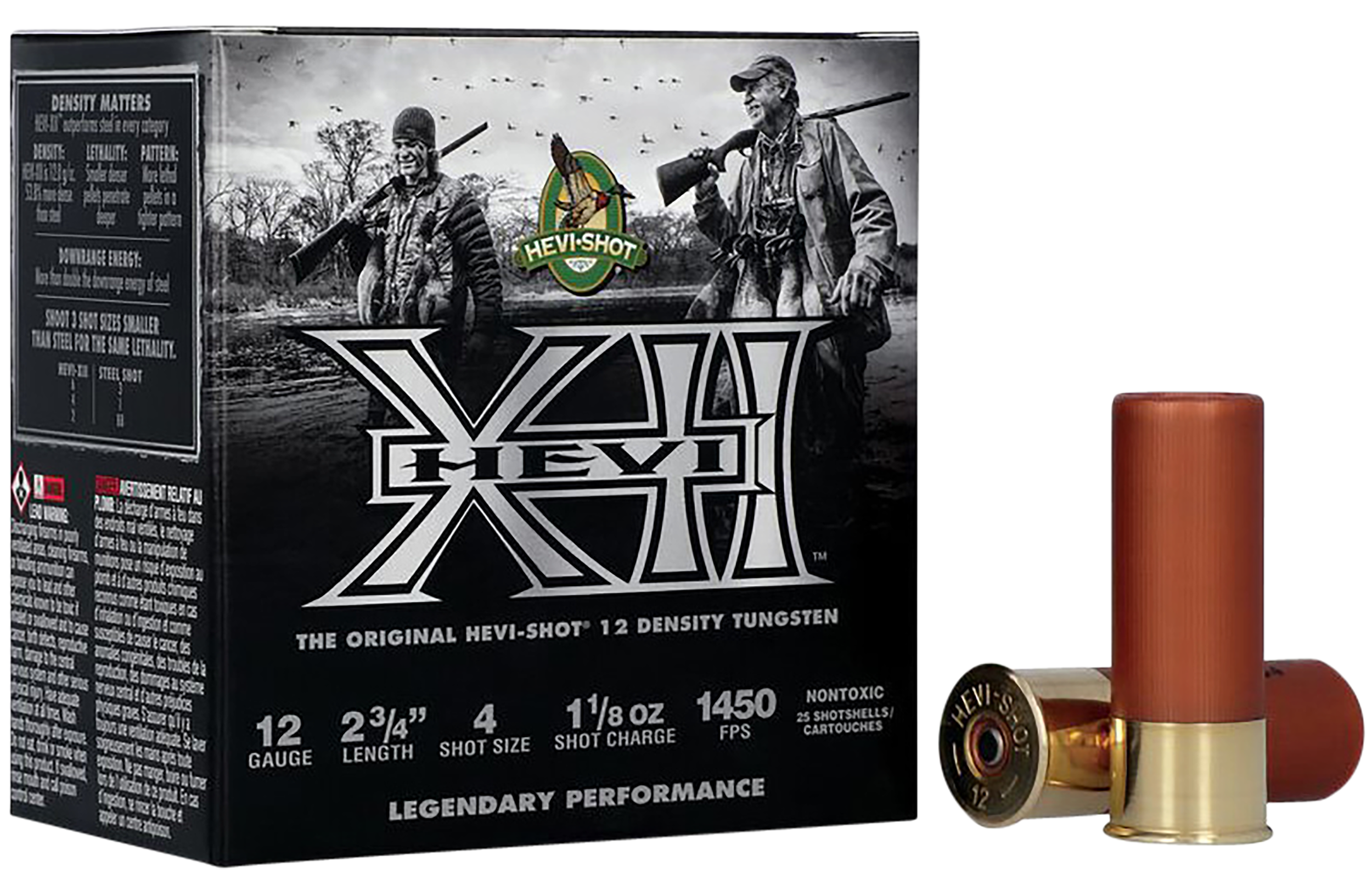 HEVI-Shot HS51314 HEVI-XII  12Gauge 2.75" 1 1/8oz Tungsten 4Shot 25 Rounds