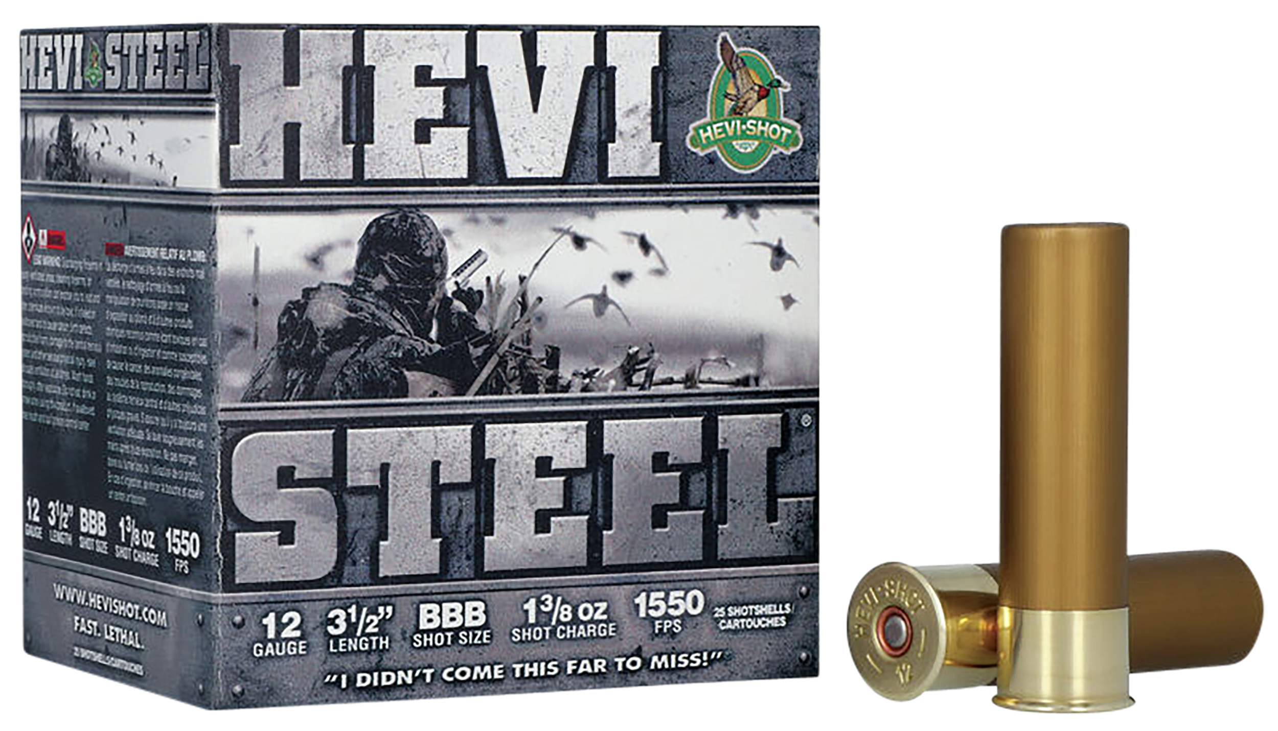 HEVI-Shot HS65888 HEVI-Steel  12Gauge 3.50" 1 3/8oz BBBShot 25 Rounds