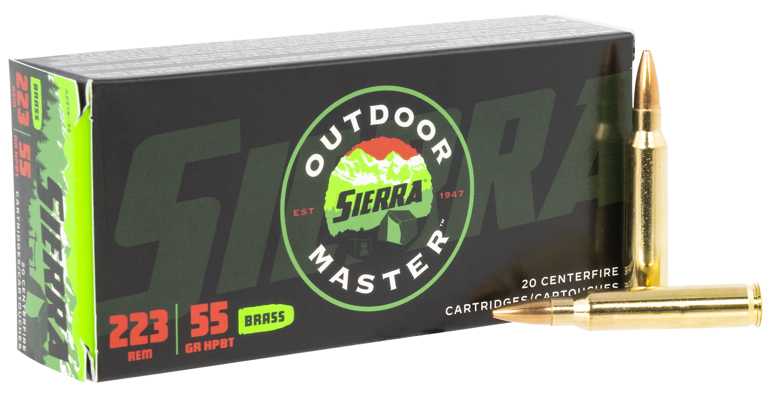 Sierra A937532 Outdoor Master 223Rem 5gr Hollow Point Boat Tail 20 Rounds