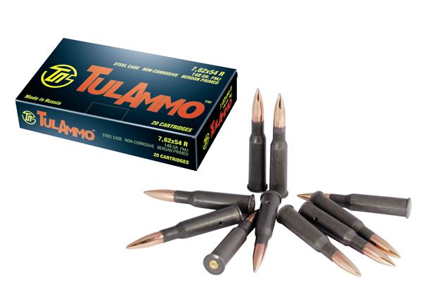TUL AMMO 7.62X54R STEEL CASE 148GR FMJ