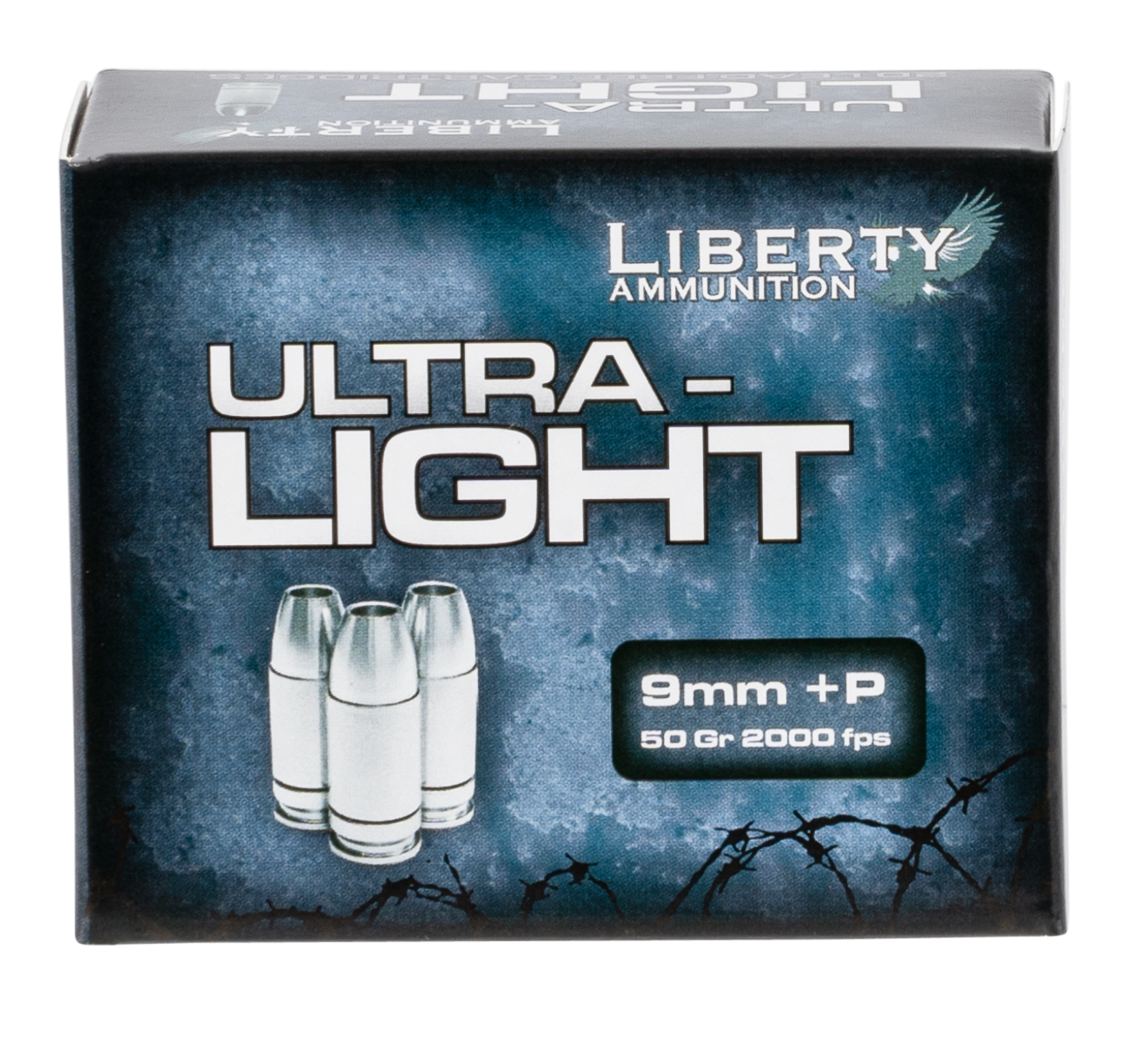 Liberty Ammunition LAUL9052 Ultra-Light  9mmLuger+P 50gr Lead Free Fragmenting Hollow Point 20 Rounds