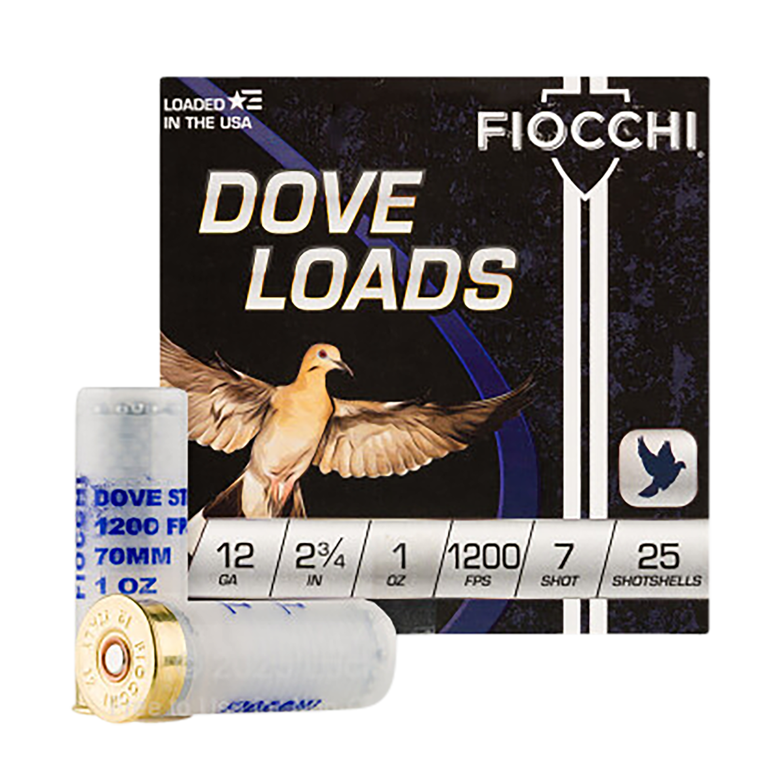 Fiocchi Dove and Quail 12 Gauge Steel Shot 1 oz 7 Shot 25 Rounds