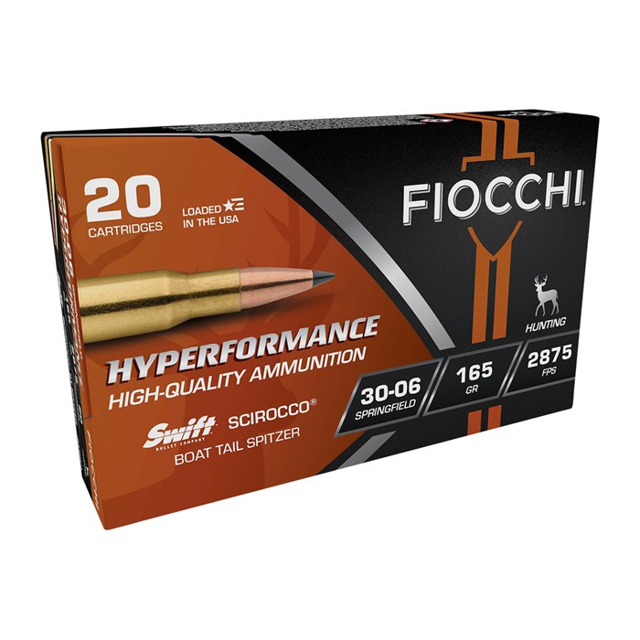 Fiocchi Extrema 30-06 Springfield Swift Scirocco Ii Bonded 165 Grain 20 Rounds