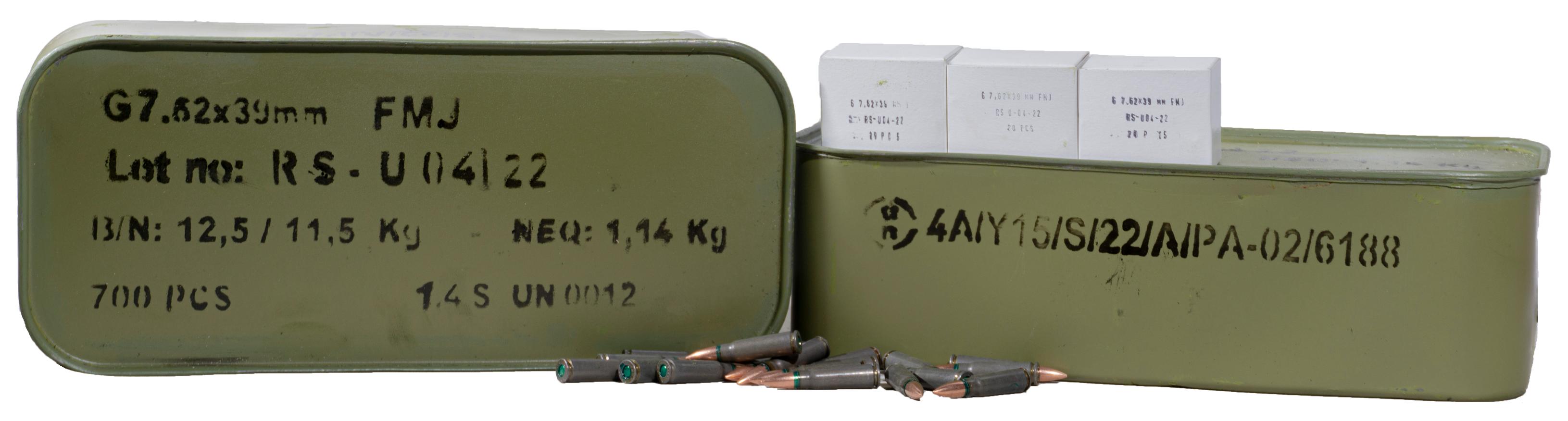 Armscor Romanian 7.62x39 Full Metal Jacket 123 Grain 52500 Rounds