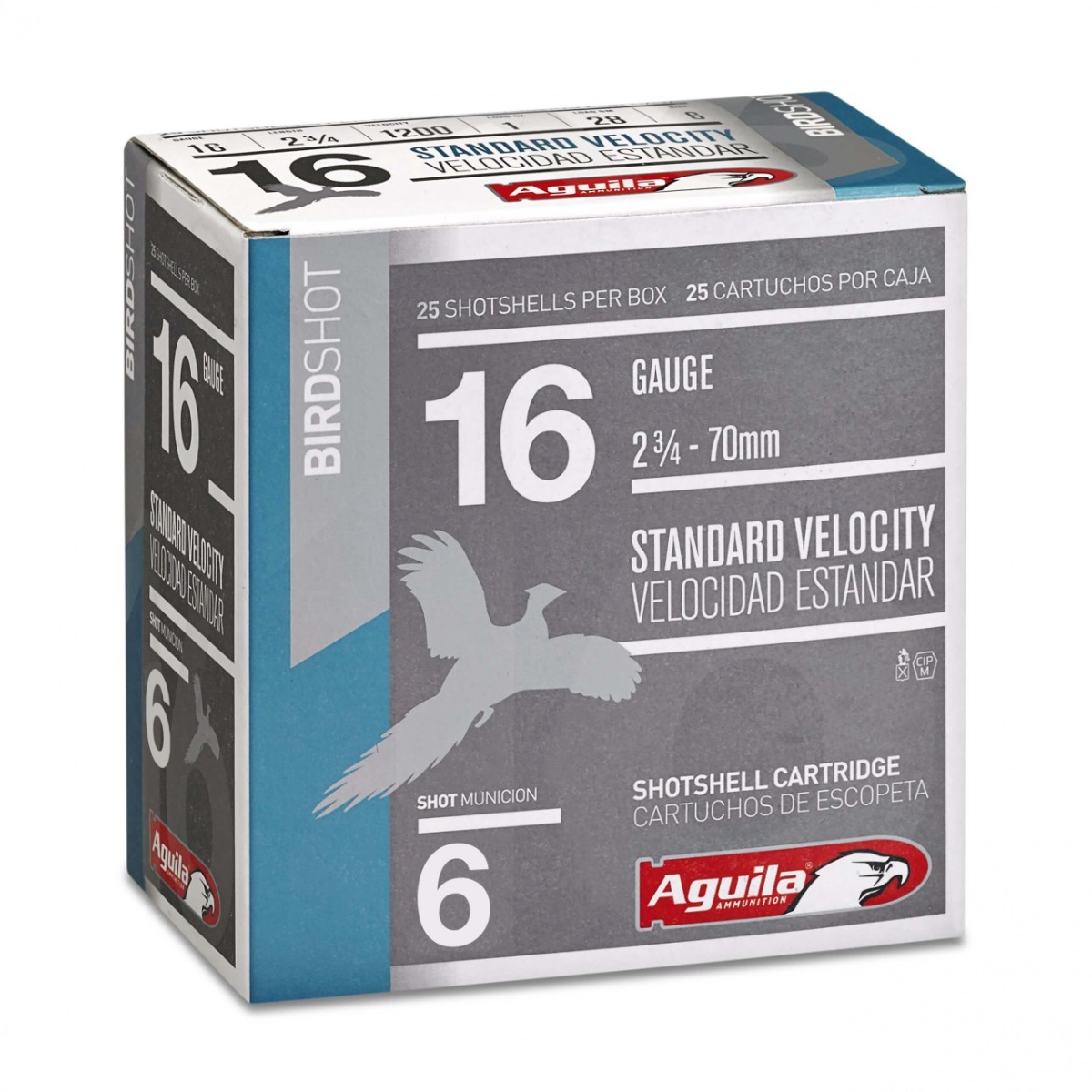 Aguila 16ga Birdshot 2.75 Inch Shotgun Shells #6 Shot 1 Ounce 250 Rounds